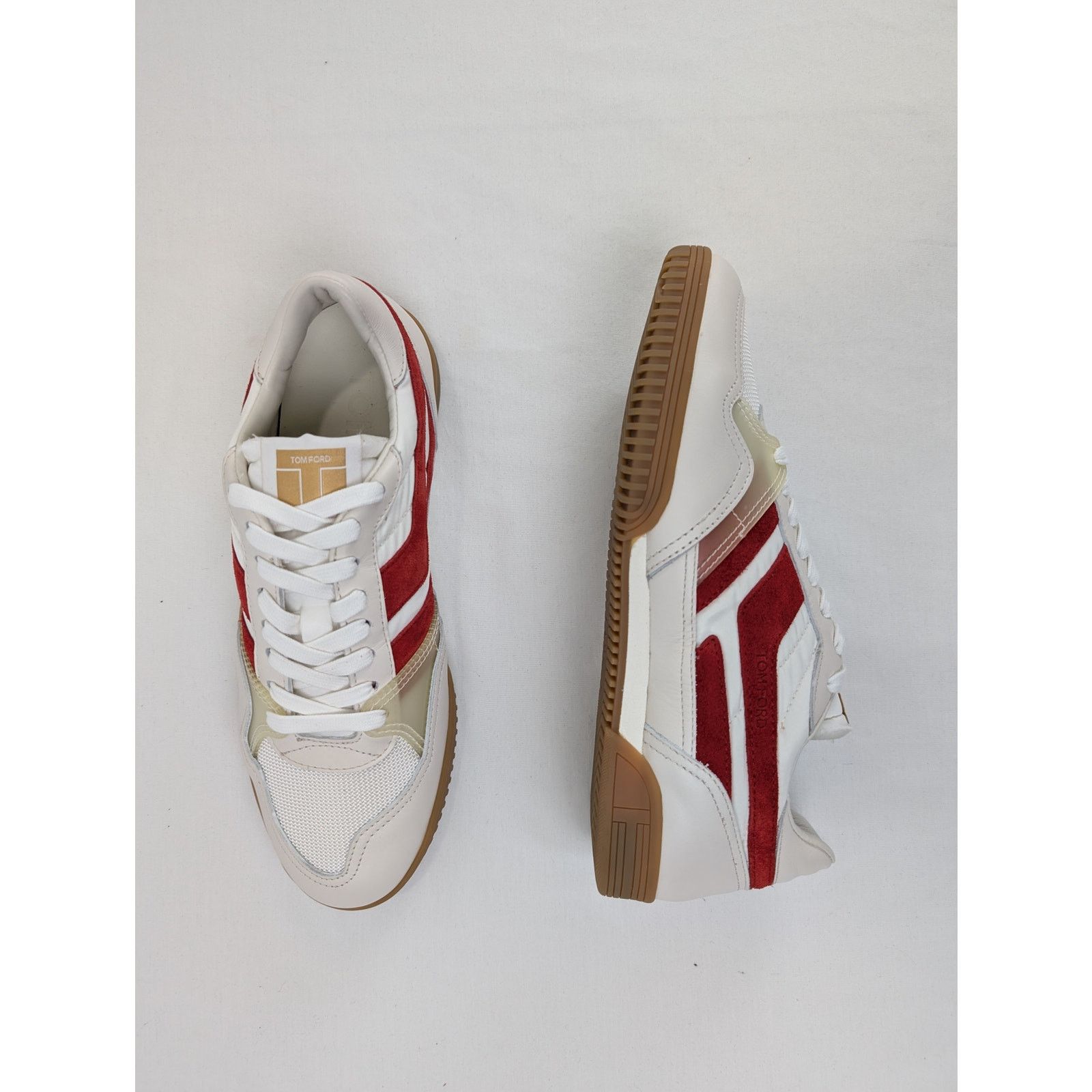 Tom Ford o1rshd1 Low Top Sneakers in off-white/Dark Red 7 Size US 7 / EU 40 - 1 Thumbnail