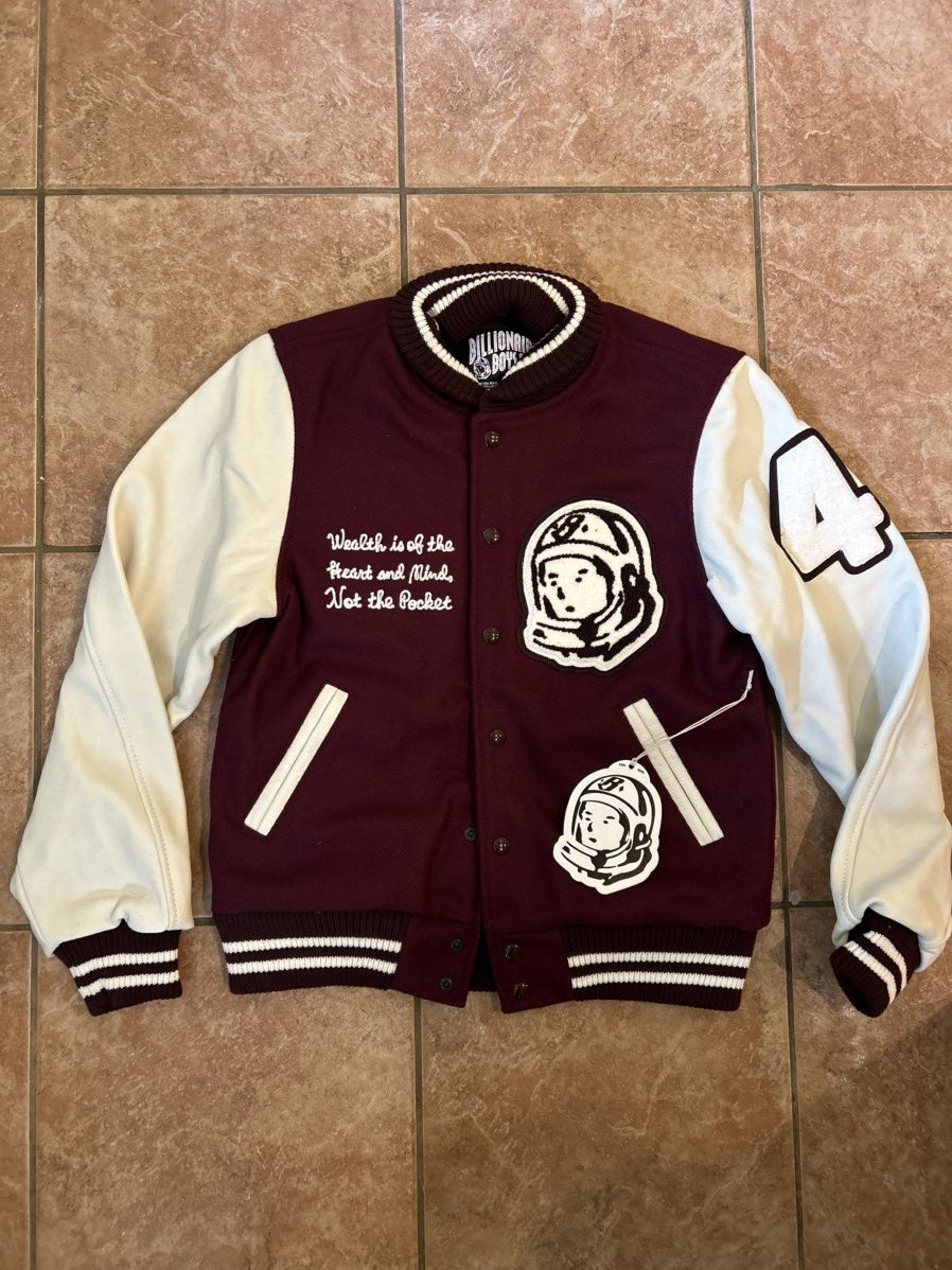 Billionaire Boys Club Astro Varsity Jacket - Burgundy/cream Size US S / EU 44-46 / 1 - 1 Thumbnail