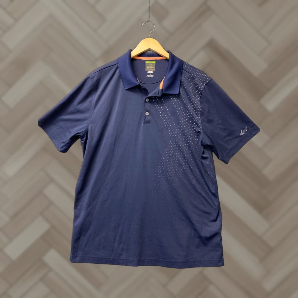 Vintage Greg Norman Men's L Performance Golf Polo UPF Navy Shark 121-17 / Trade Size US L / EU 52-54 / 3 - 1 Thumbnail