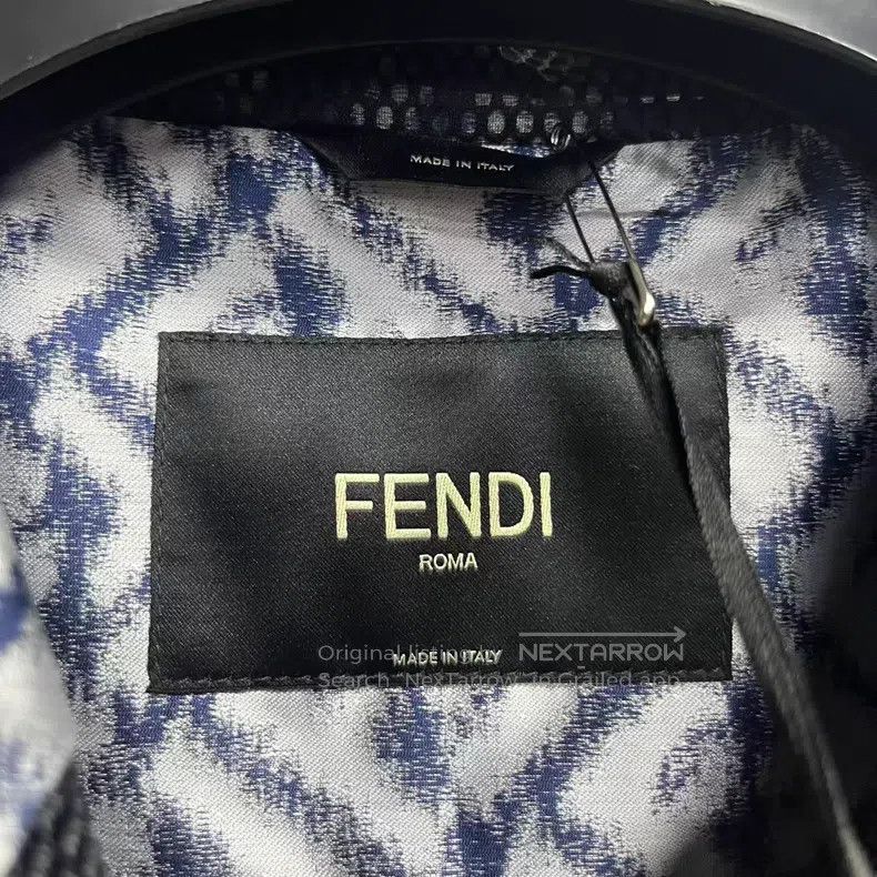 Fendi Fendi Silver Blue Logo Printed Hooded Zip-Up Casual Jacket Size US L / EU 52-54 / 3 - 3 Thumbnail