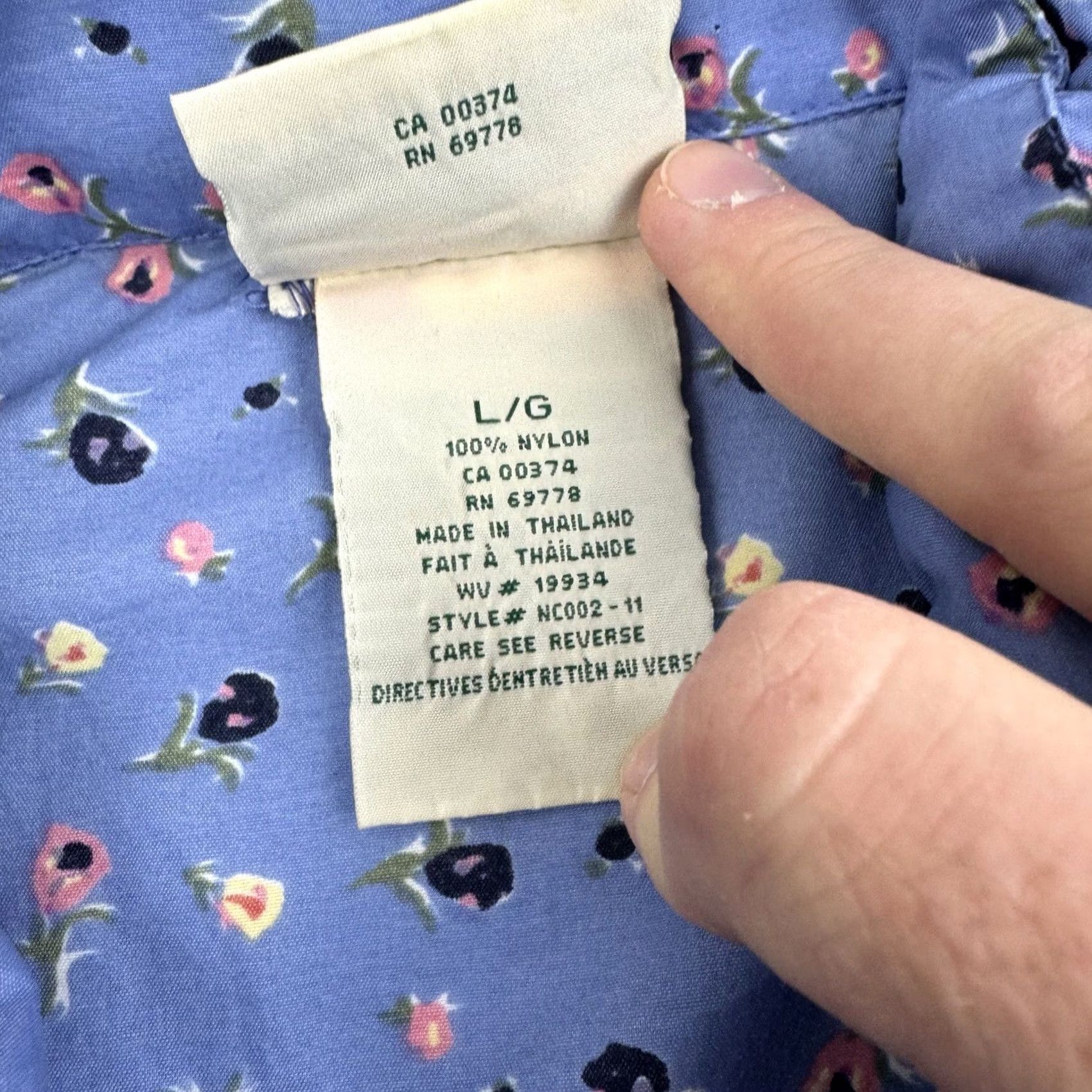 Northern Reflections VINTAGE Northern Reflections Jacket Womens Large Blue Flower 90s Windbreaker Size L / US 10 / IT 46 - 4 Thumbnail