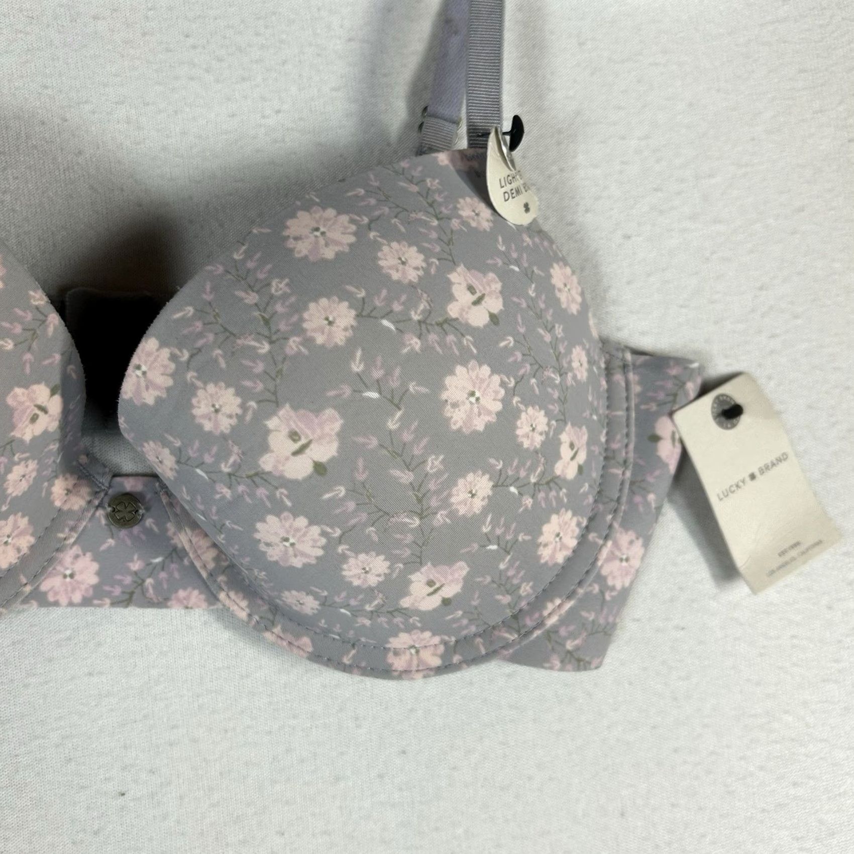 Lucky Brand Lucky Brand Light Lift Demi Underwire Bra 34C Floral Women's Panties Cup Size C Size ONE SIZE - 2 Thumbnail