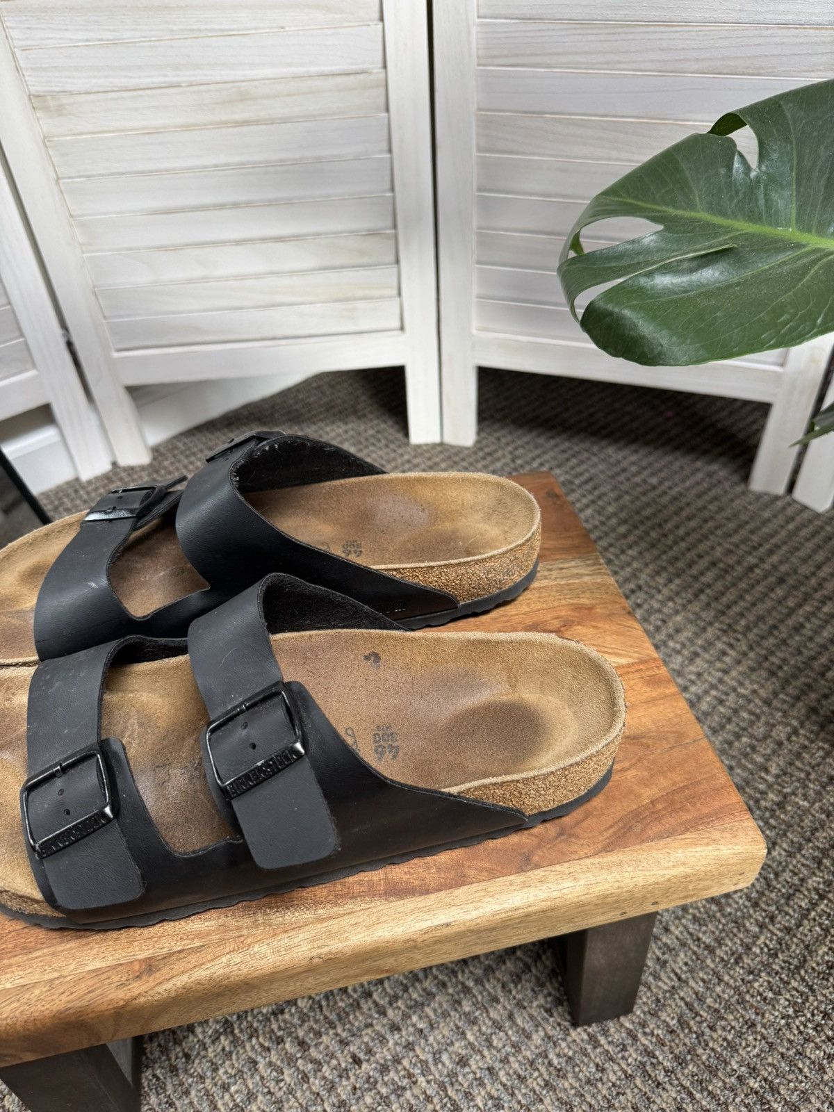 Birkenstock Men’s Leather Sandals Birkenstock Arizona Black Size:12 Size US 12 / EU 45 - 7 Thumbnail