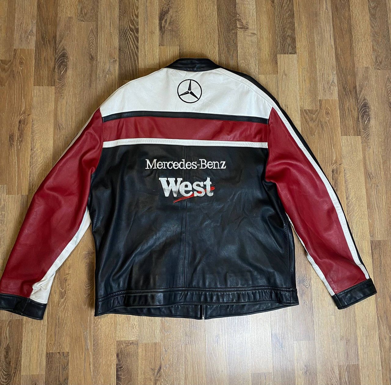 Other McLaren Mercedes Benz Vintage Leather Jacket Racing Nylon Size US XL / EU 56 / 4 - 2 Thumbnail