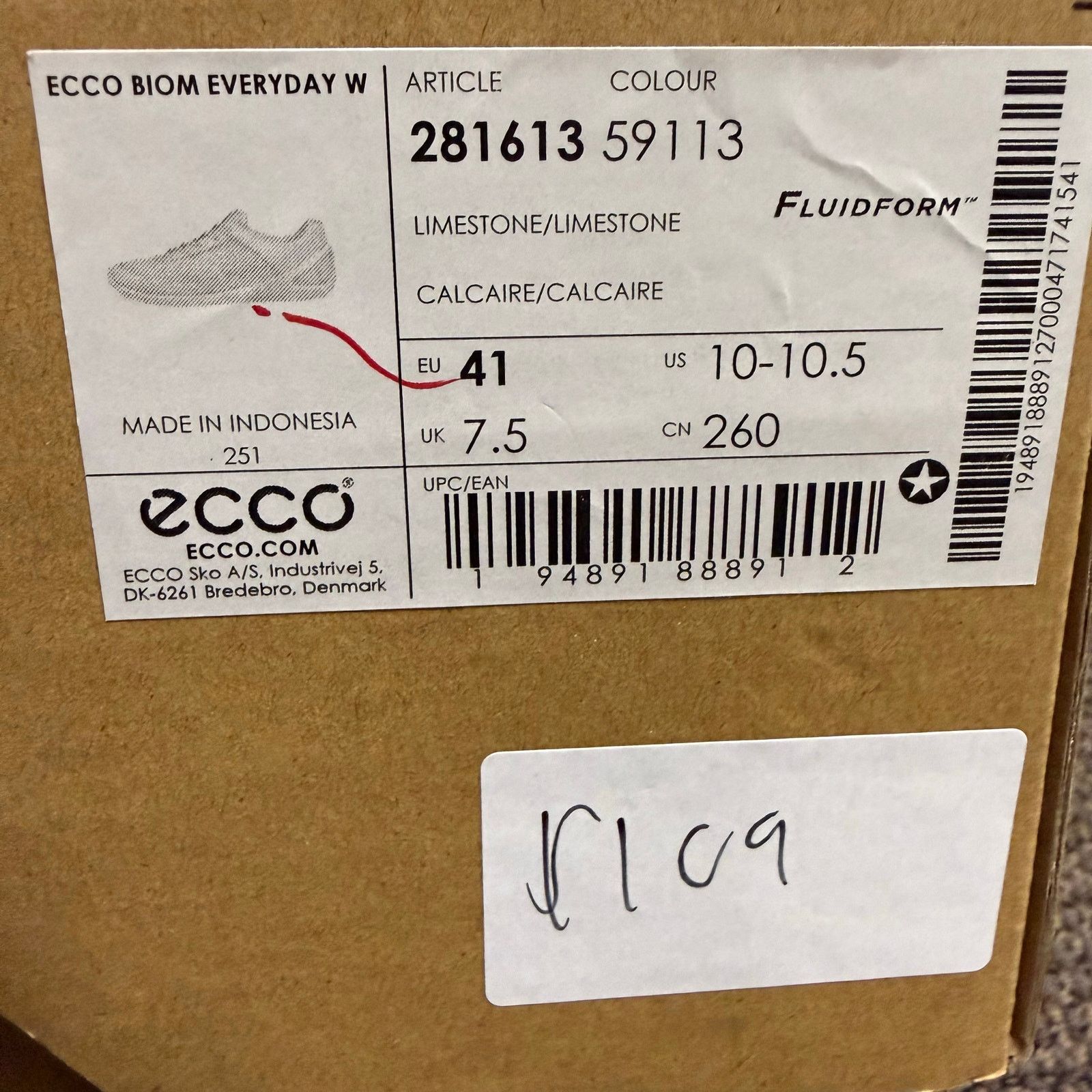 Ecco ECCO WOMEN'S 41 BIOM LIMESTONE PINK WHITE LACEUP SNEAKER Size US 10 / IT 40 - 5 Thumbnail