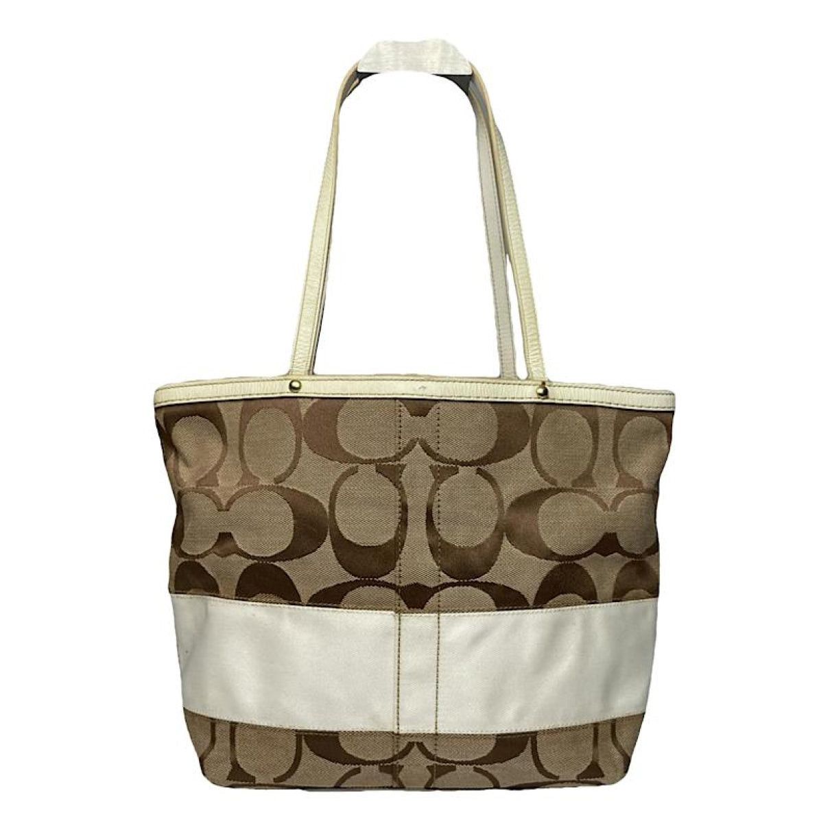 Coach Signature Sufflette Brown Cotton Handbag Size ONE SIZE - 1 Thumbnail
