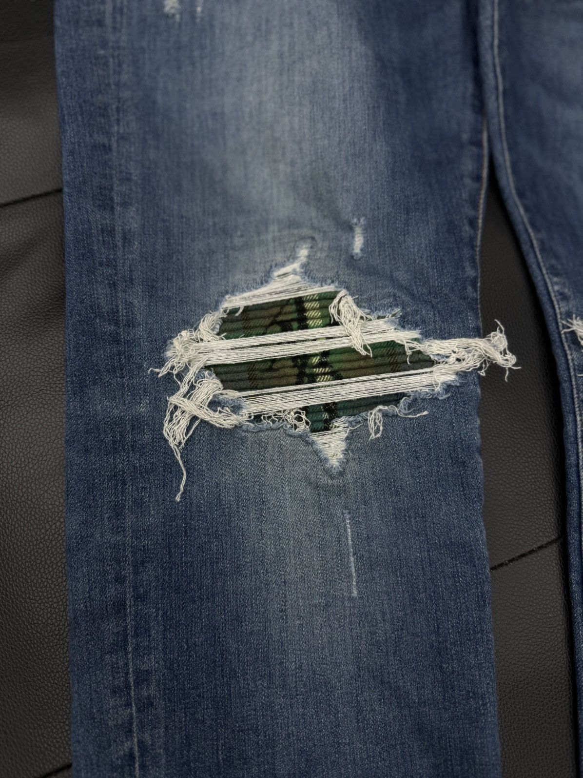 Amiri Amiri MX1 Jeans Blue Green Patch Size 38 Pre Owned 🧼 Size US 38 / EU 54 - 5 Thumbnail