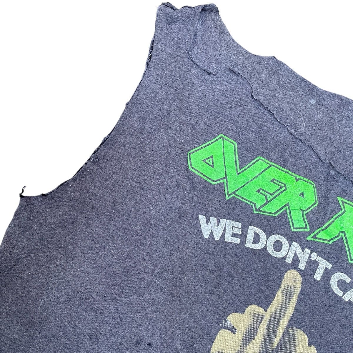 Band Tees Vintage Overkill Band T-Shirt – Thrashed Cut-Off Sleeveless Size US XL / EU 56 / 4 - 6 Thumbnail