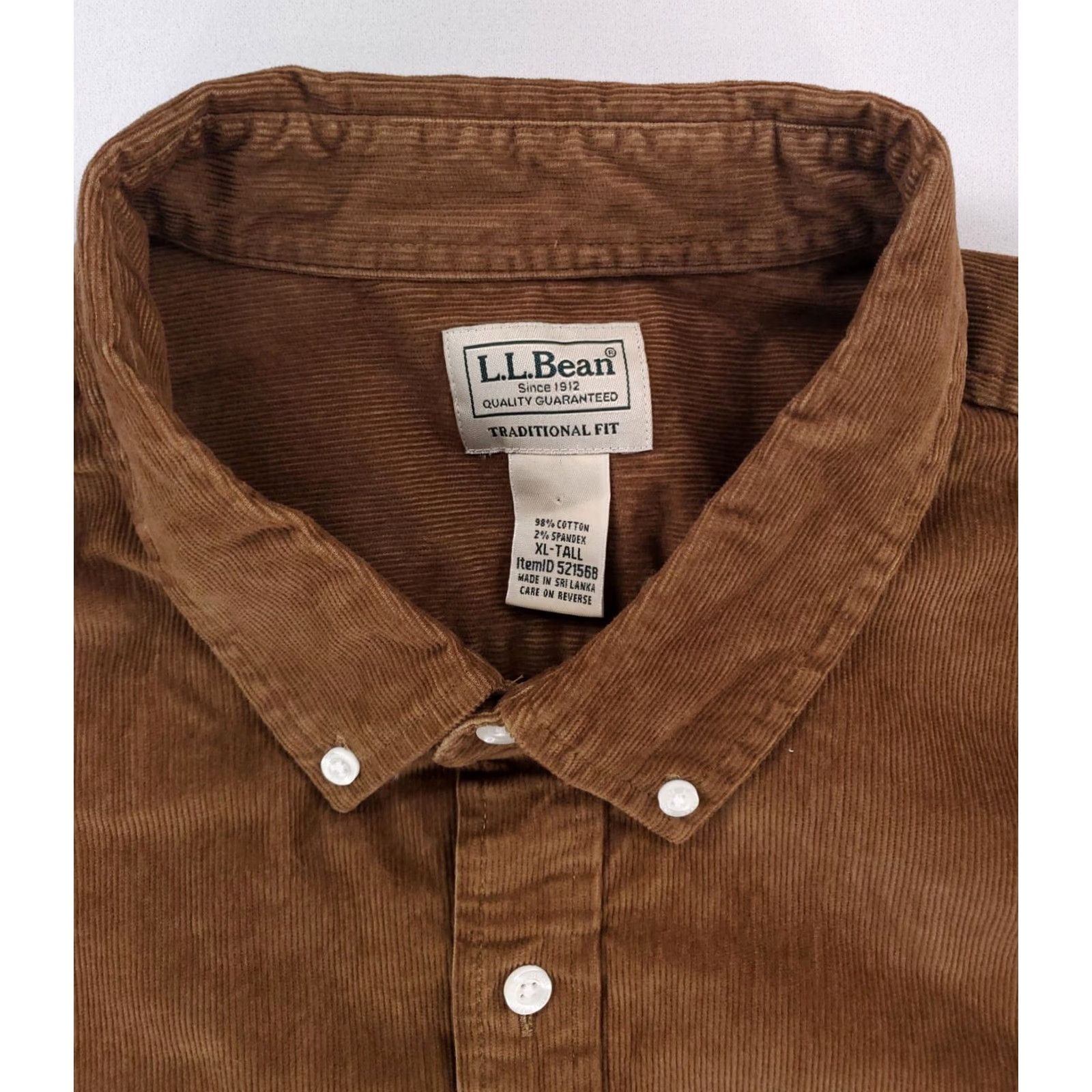 Vintage LL Bean Pinwale Corduroy Button Down Shirt Brown Mens XLT Regular Long Sleeve Button-Down Shirt Mens Brown Corduroy LL Bean XLT Size US XL / EU 56 / 4 - 2 Thumbnail