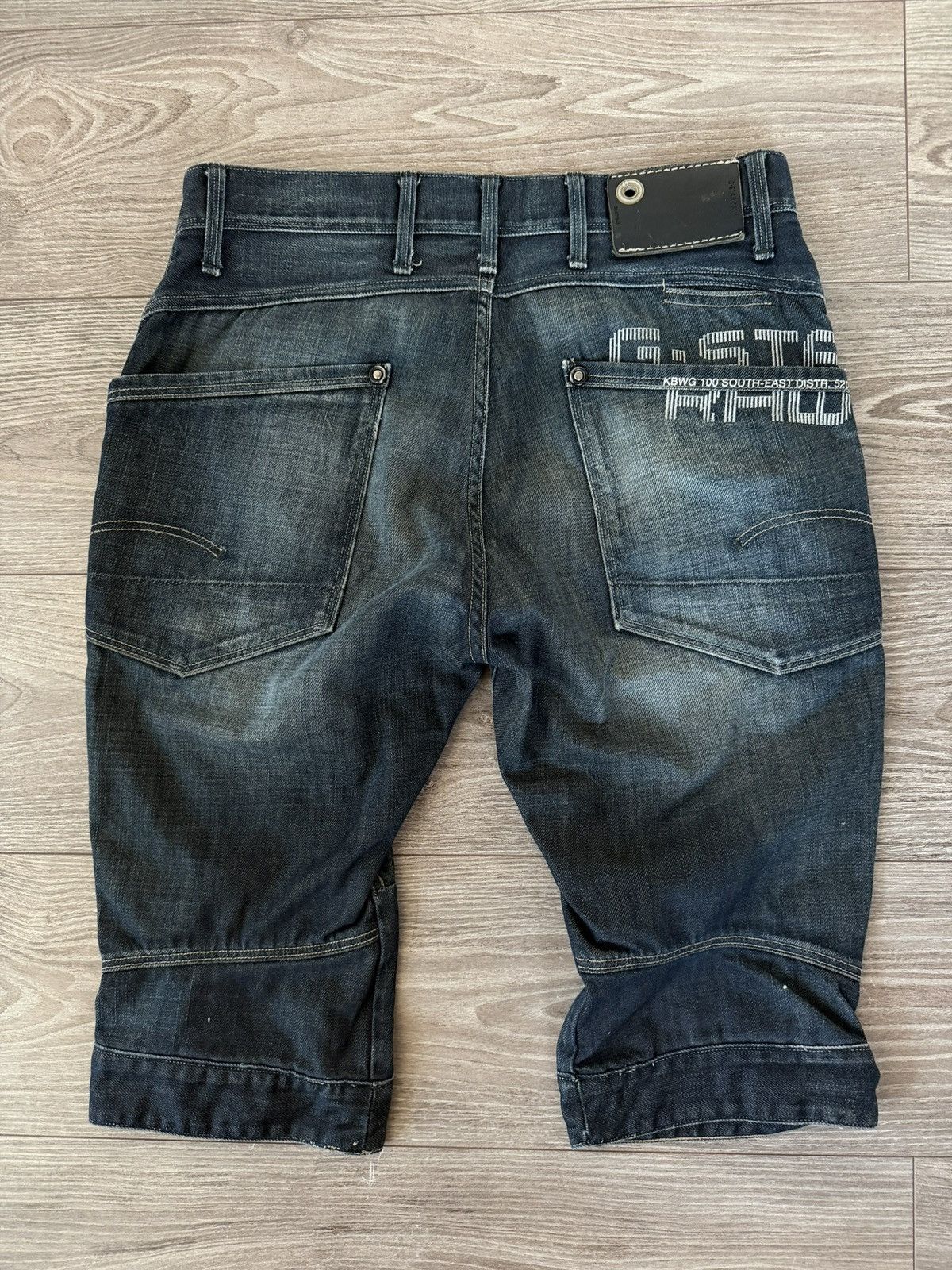 G-Star G Star Raw Denim Big Logo Embroidered Drip Shorts Size US 33 - 13 Thumbnail
