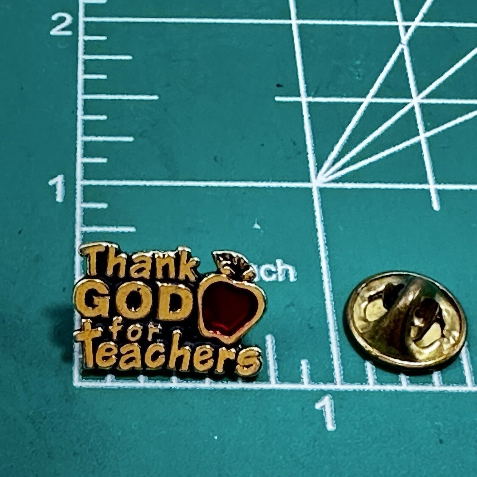 Unknown London Thank God for Teachers Apple Brooch Pin Button Gift Size ONE SIZE - 3 Thumbnail