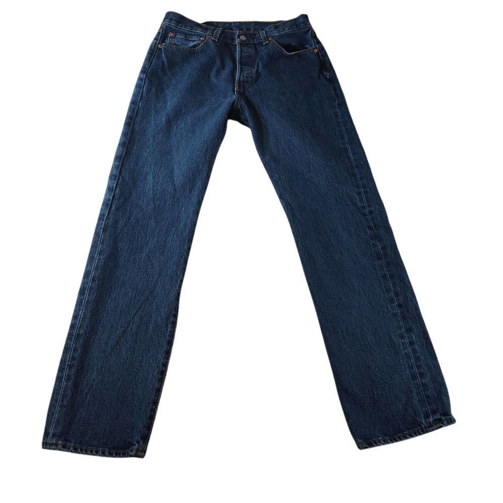 Levi's Levis Jeans Mens 31x30 Blue 501 Straight Button Fly Western Size US 31 - 2 Thumbnail
