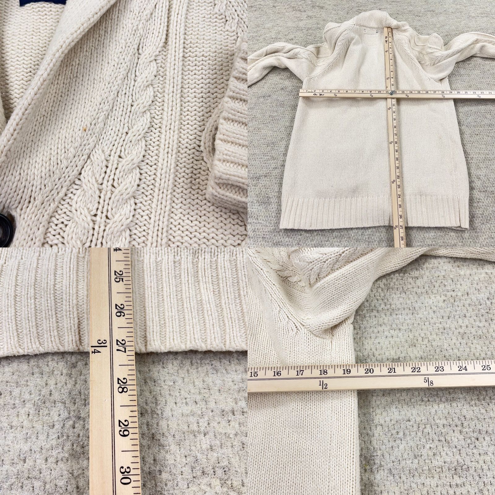 American Eagle Outfitters VINTAGE American Eagle Outfitters Cardigan Men L White Chunky Knit Geometric 80s Logo Classic Preppy Sweater Mens Size US L / EU 52-54 / 3 - 8 Thumbnail