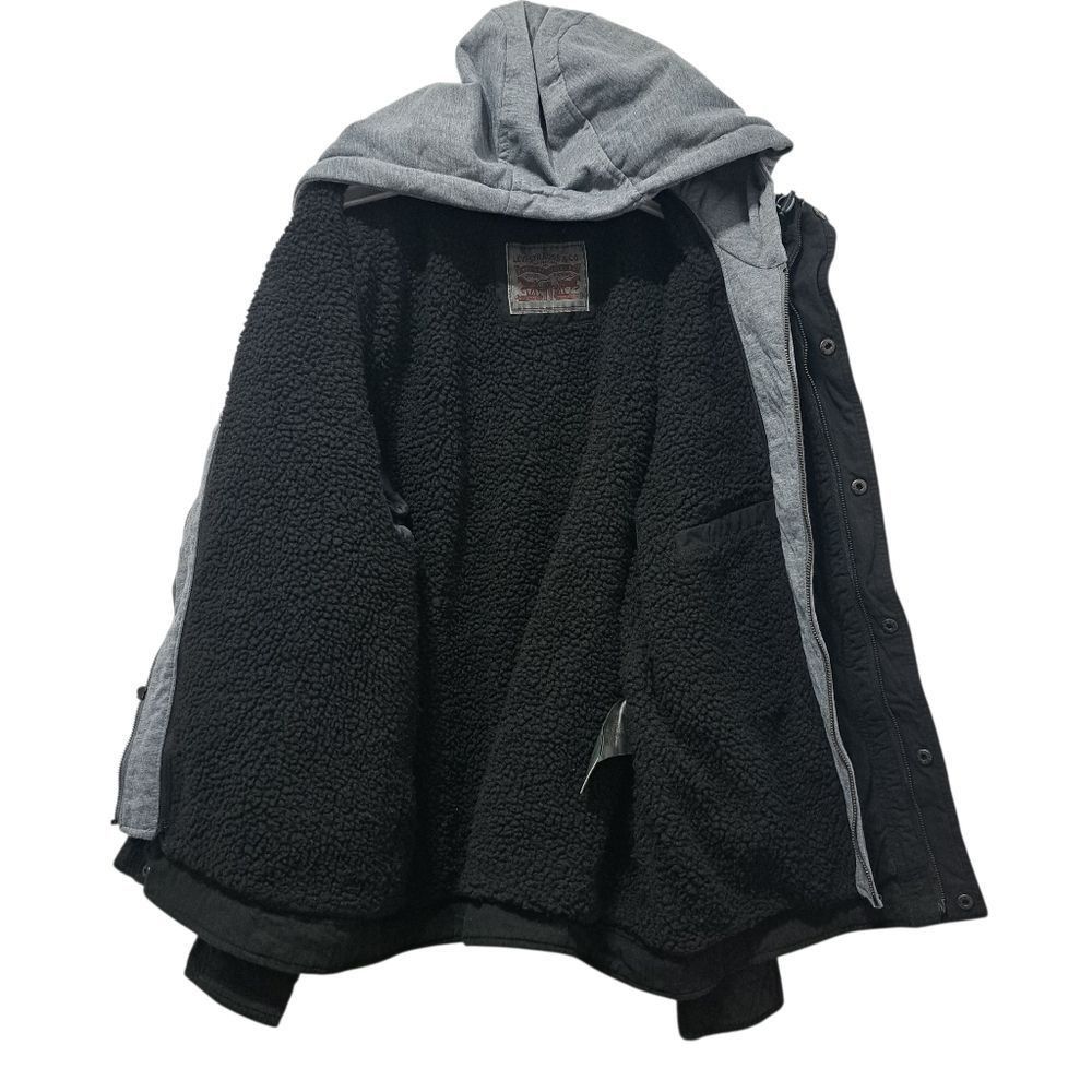 Levi's Levi's Men's Sherpa Lined Two Pocket Hooded Trucker Jacket Black Large NWT Size US L / EU 52-54 / 3 - 3 Thumbnail