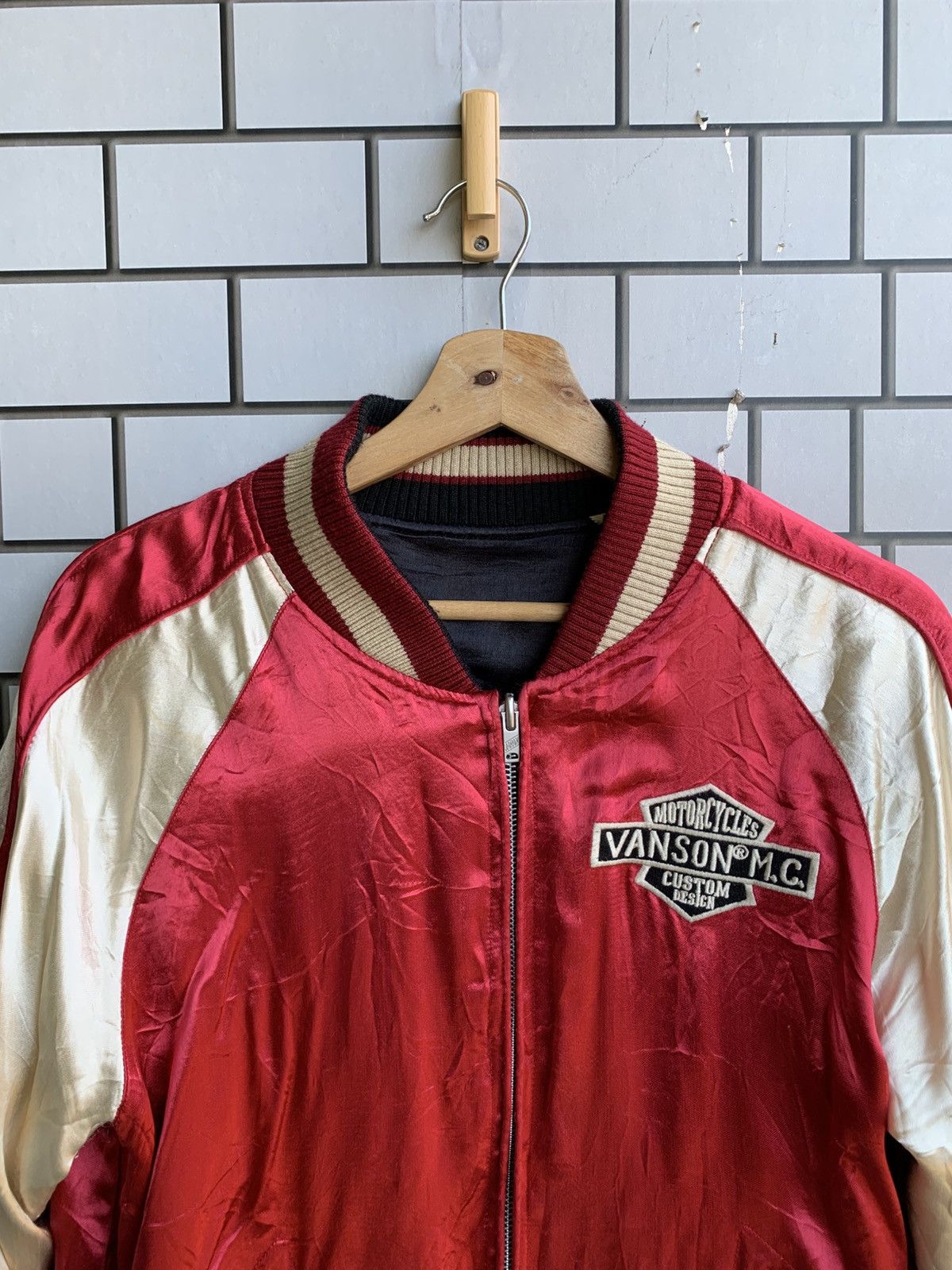 Japanese Brand Vintage Sukajan Vanson Leathers Reversible Jacket Size US M / EU 48-50 / 2 - 13 Thumbnail