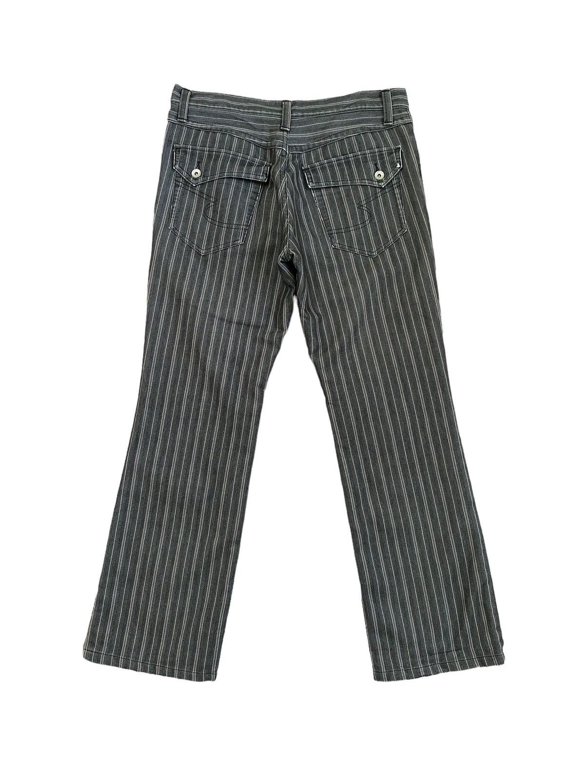 Designer × Japanese Brand × Vintage Flared Semantic Design Striped Bootcut Pant Size US 30 / EU 46 - 2 Thumbnail