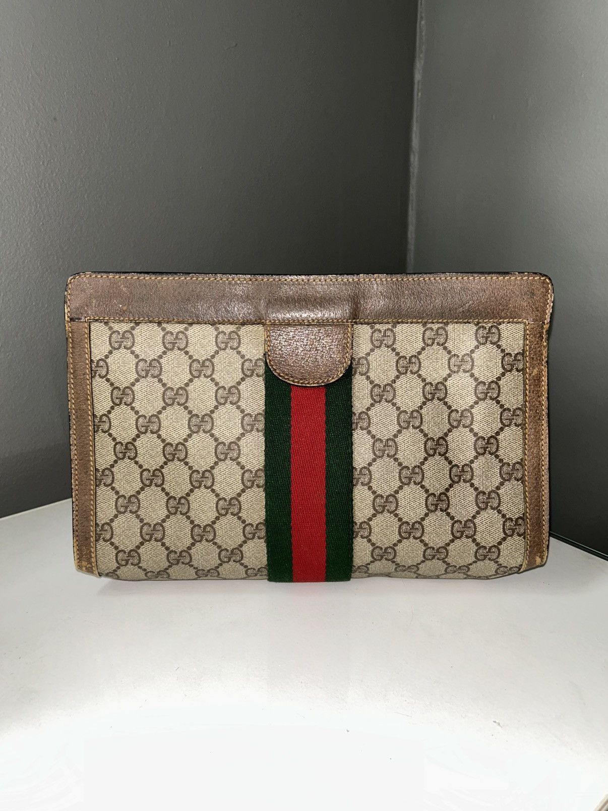 Vintage Gucci Supreme Sherry Line Clutch Bag 89•01•002