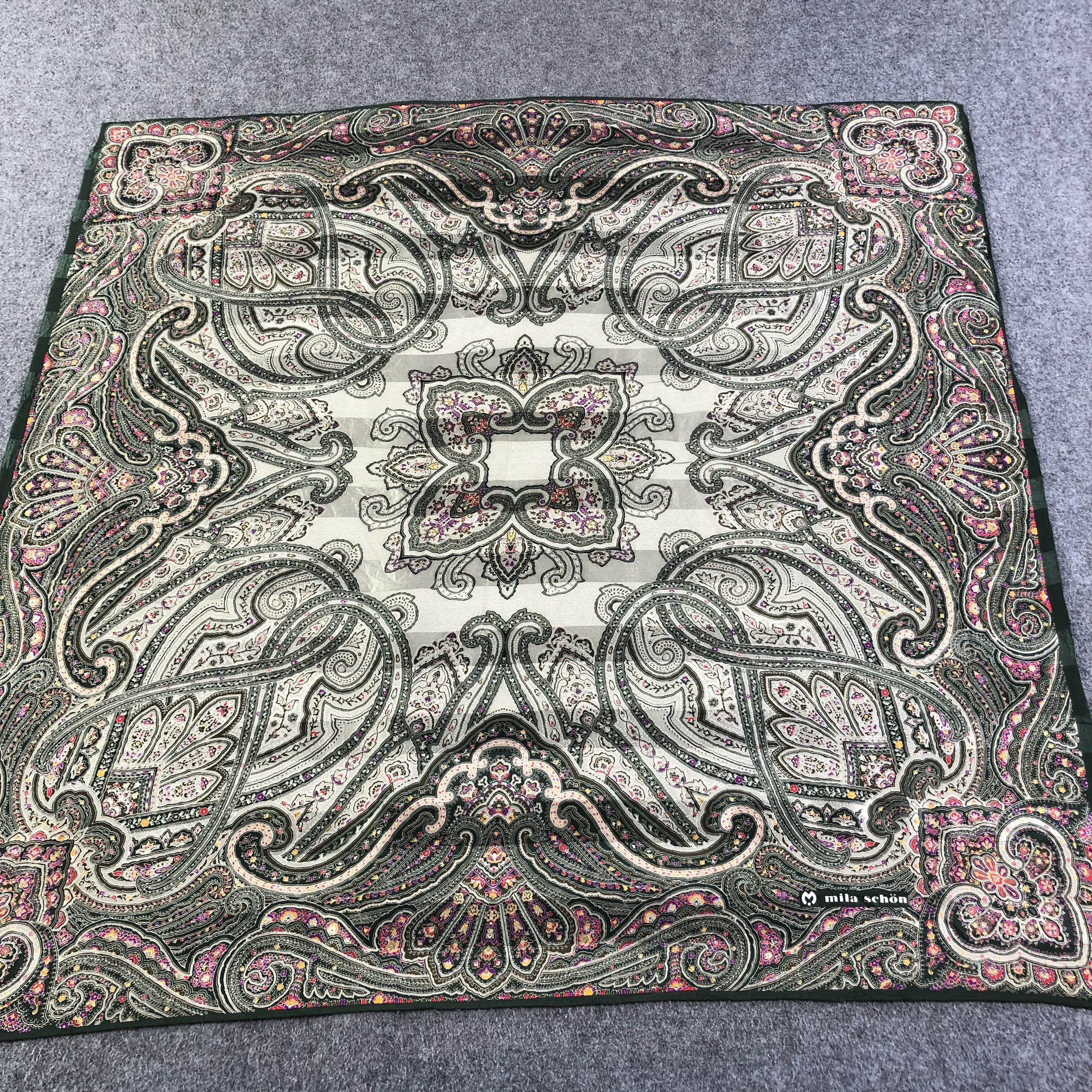 Mila Schon Vintage Mila Schon Luxury Paisley Silk Scarf M603 Size ONE SIZE - 1 Thumbnail