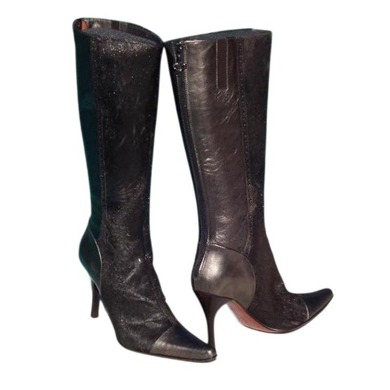 Donald Pliner Donald Pliner Pewter Leather Hair Calf Couture Boot $595 NWT Size US 6 / IT 36 - 4 Thumbnail