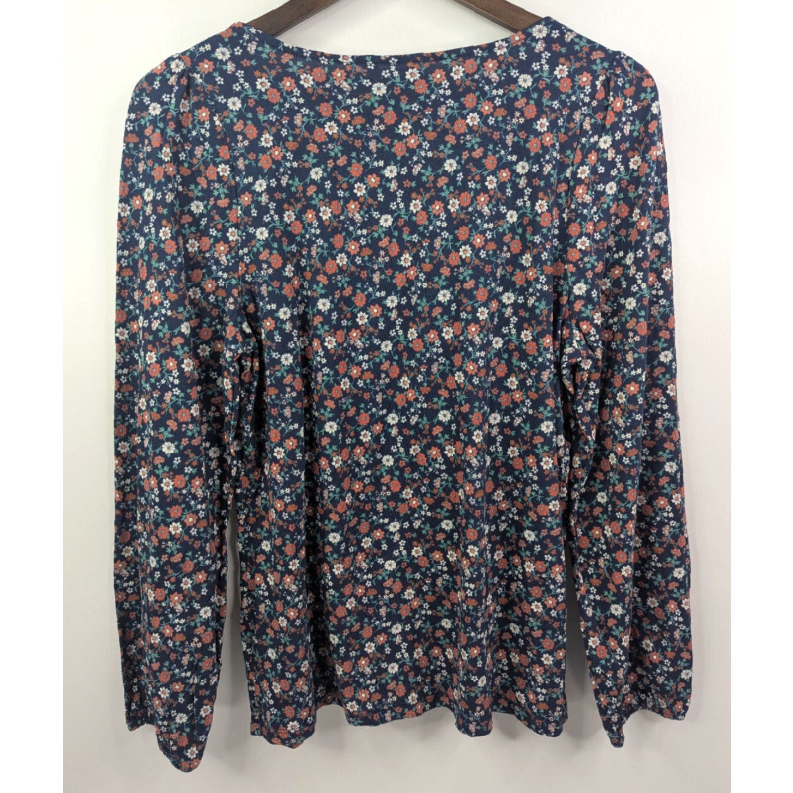 Lucky Brand NWT Lucky Brand Blouse Womens Small Square Neck Long Sleeve Floral Boho Hippy Multicolor Size S / US 4 / IT 40 - 3 Thumbnail