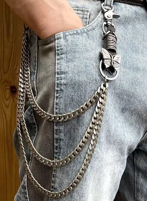 Jewelry Punk Waist Pants Chain Wallet Chain Skull Keychain Size ONE SIZE - 3 Thumbnail