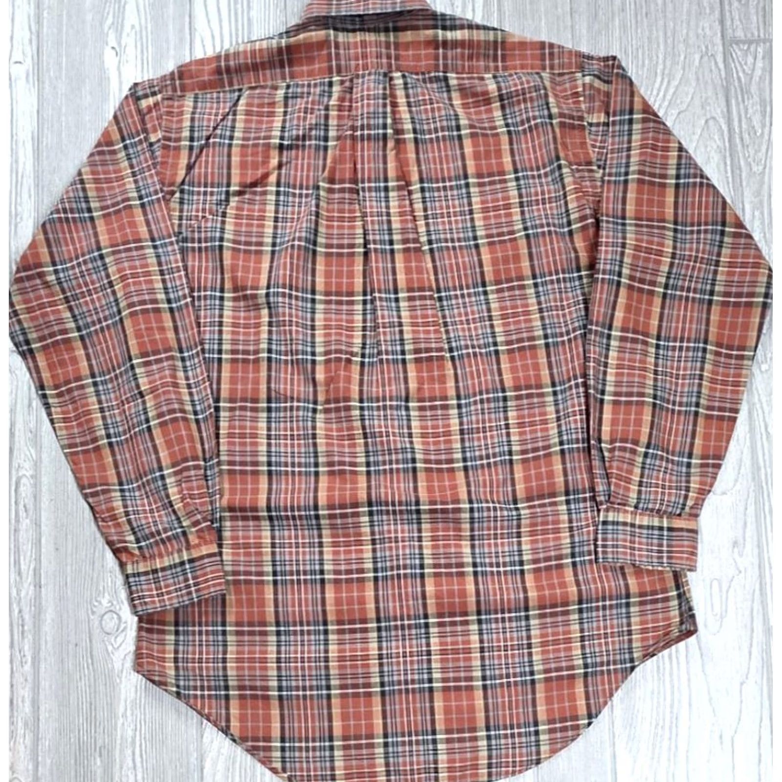 Polo Ralph Lauren VTG Ralph Lauren Polo Button Up Safari Plaid Long Sleeve Men 15-33 Gold Pony 90s Size US M / EU 48-50 / 2 - 7 Thumbnail