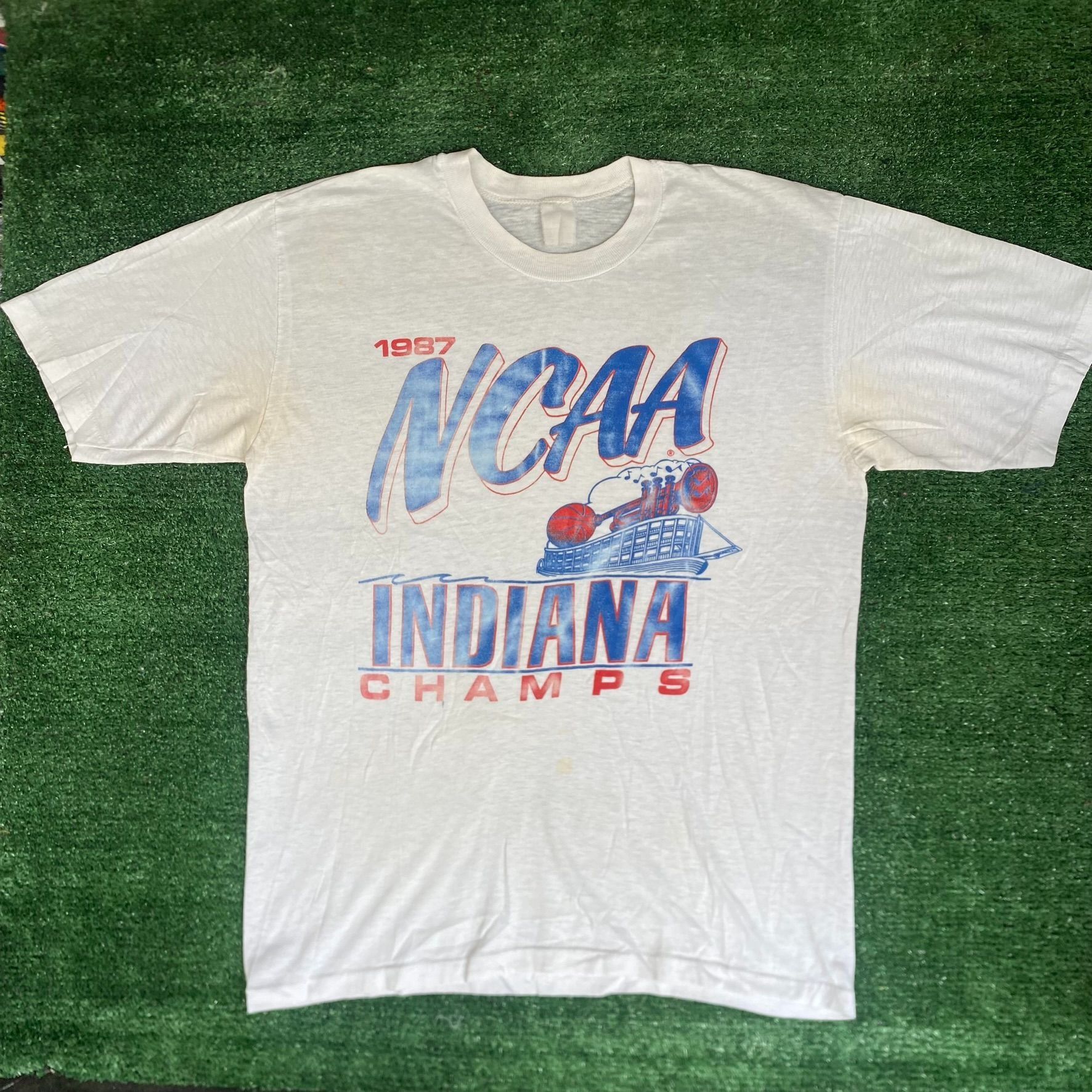 Vintage Vintage 80s Indiana Basketball Shirt University College Tee Size US M / EU 48-50 / 2 - 1 Thumbnail