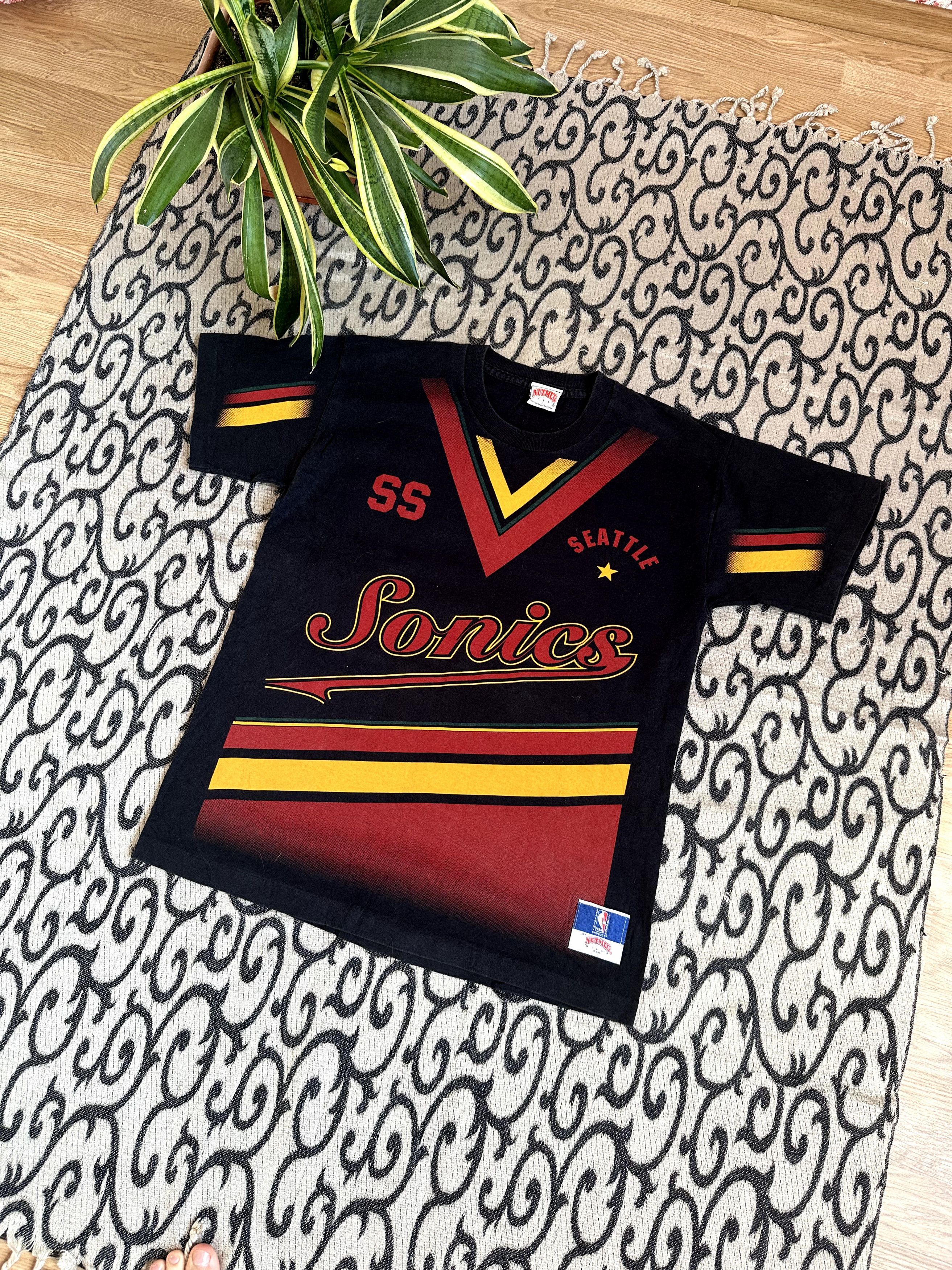 NBA × Nutmeg Vintage 90s Sonic Seattle NBA Nutmeg Made In UK Streetwear Size US L / EU 52-54 / 3 - 3 Thumbnail