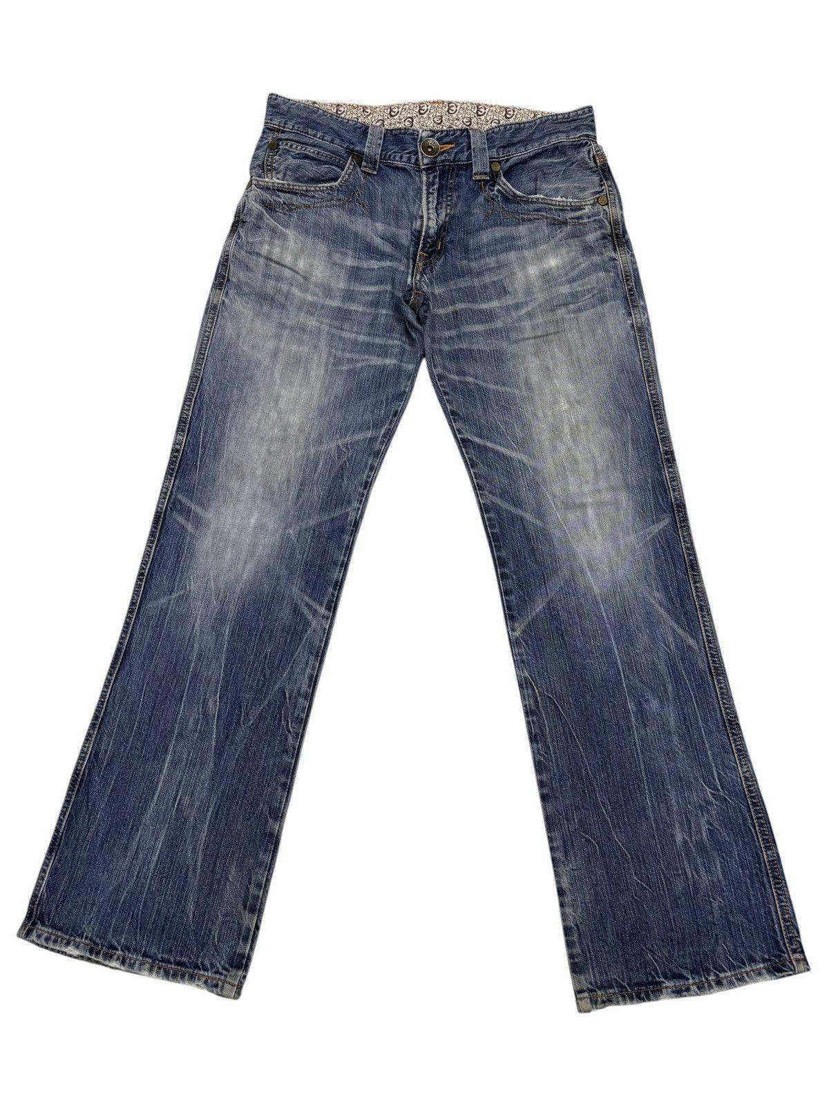 Kapital FLARE JEANS EDWIN BLUE TRIP 503 DISTRESSED DENIM JEANS Size US 33 - 7 Thumbnail