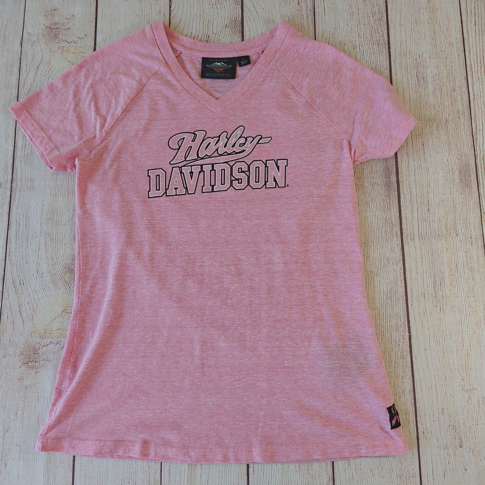 Harley Davidson Harley Davidson pink label V-neck logo tee sz M Size M / US 6-8 / IT 42-44 - 7 Thumbnail
