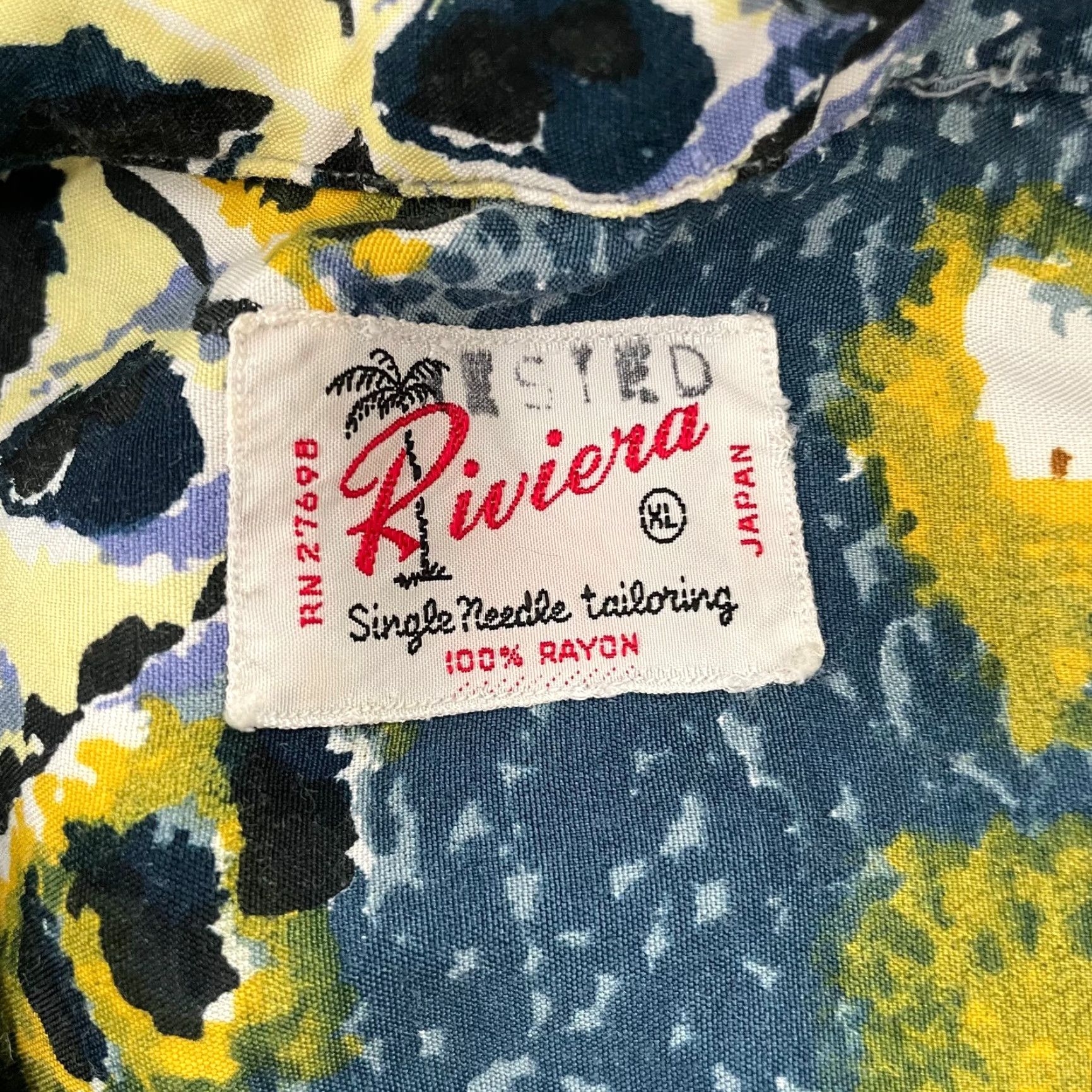 Rivieras VINTAGE Riviera Button-Up Shirt Adult XL Blue Geometric Rayon 50s 60s Beach Mens Size US XL / EU 56 / 4 - 4 Thumbnail