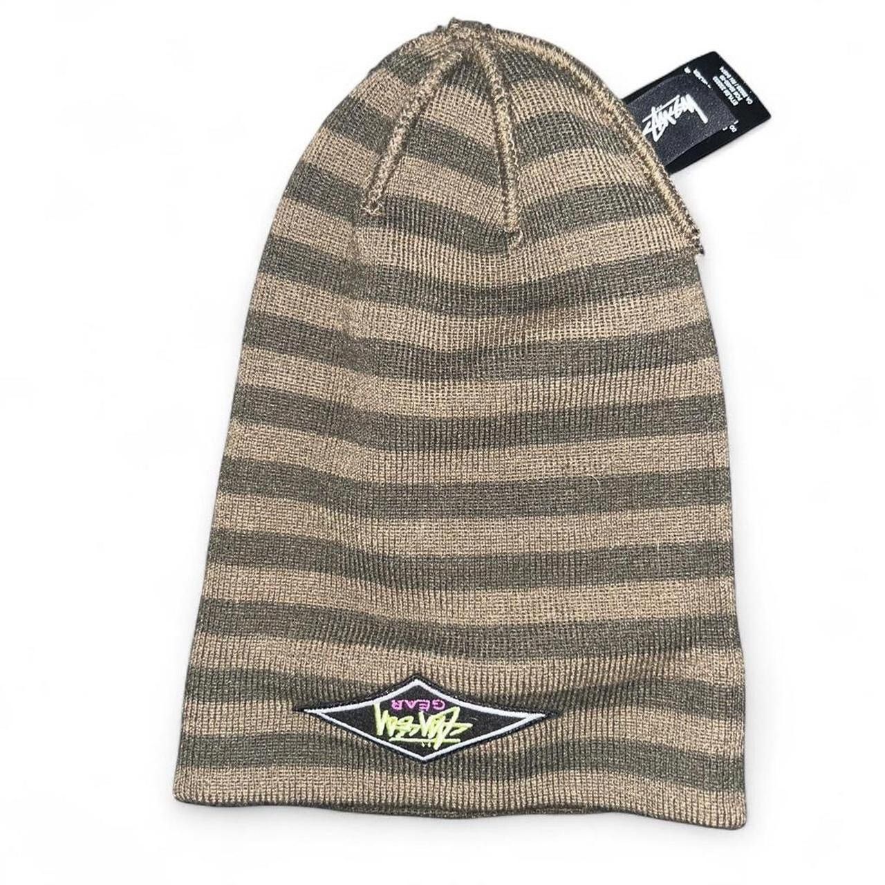 Stussy Y2K Stüssy Brown Striped Beanie Size ONE SIZE - 4 Thumbnail