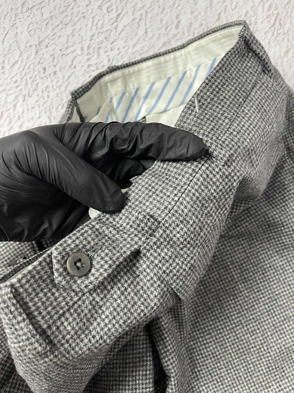 Ermenegildo Zegna Ermenegildo Zegna grey wool Houndstooth dress casual pants Size US 32 / EU 48 - 10 Thumbnail