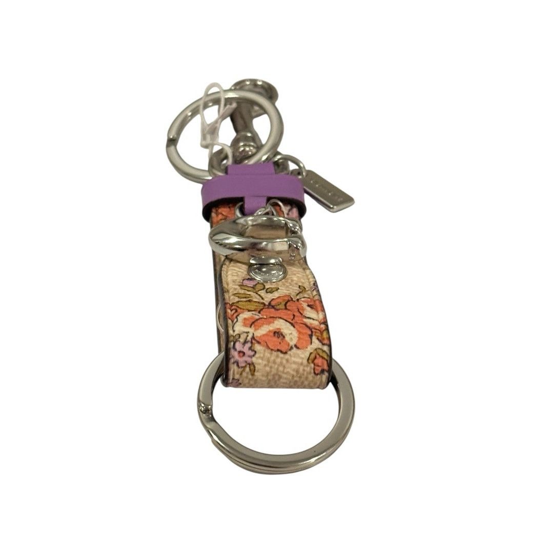 Coach Coach Trigger Snap Bag Charm With Floral Print Vale Key Size ONE SIZE - 3 Thumbnail