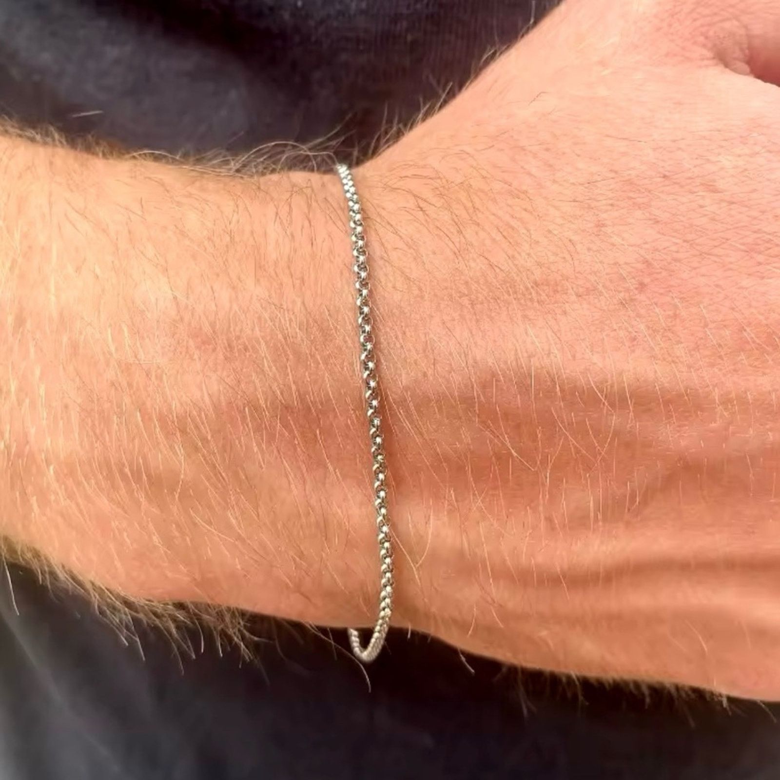 Other Mens 2pcs Bracelets Set Box Chain & Cuban Link Bracelet 8” Size ONE SIZE - 3 Thumbnail