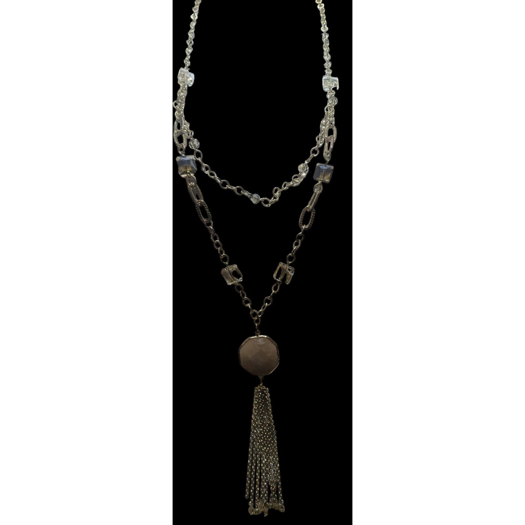 Other Gold Glam Long Layered Pendant & Tassel Necklace Size ONE SIZE - 2 Thumbnail