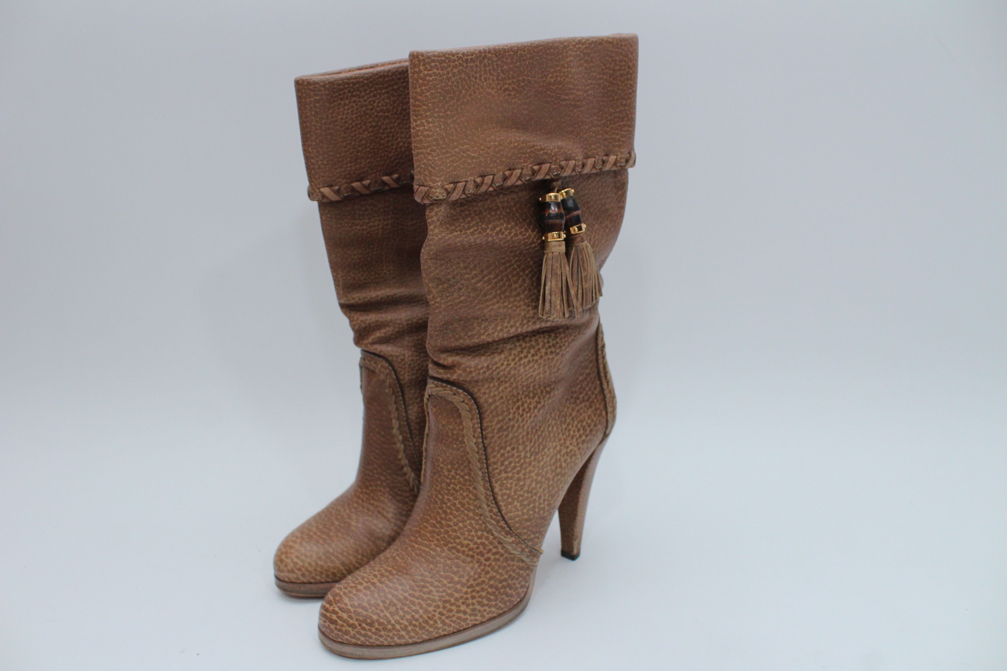 Gucci Gucci Marrakech Brown Leather Heel Boots Size 40 Authentic Size US 10 / IT 40 - 4 Thumbnail