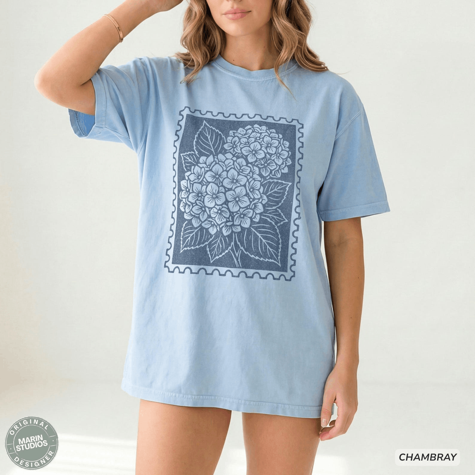 Other Hydrangea Shirt – Vintage Flower Stamp Graphic Tee Size L / US 10 / IT 46 - 3 Thumbnail