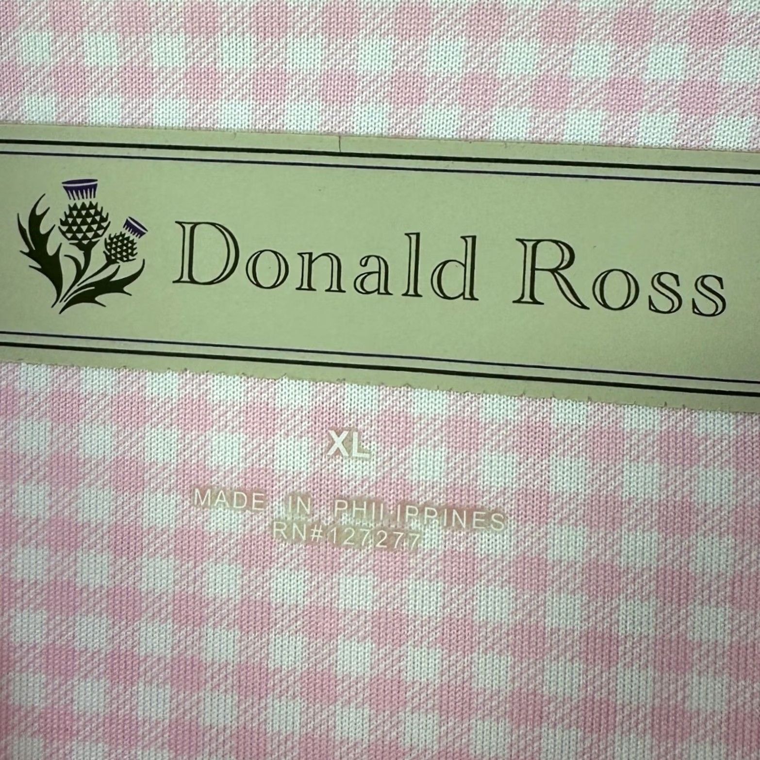 Vintage Donald Ross Polo Shirt Men XL Pink Check Rugby Logo Cypruss Point Golf Club Short Sleeve Golfing Shirt Size US XL / EU 56 / 4 - 4 Thumbnail