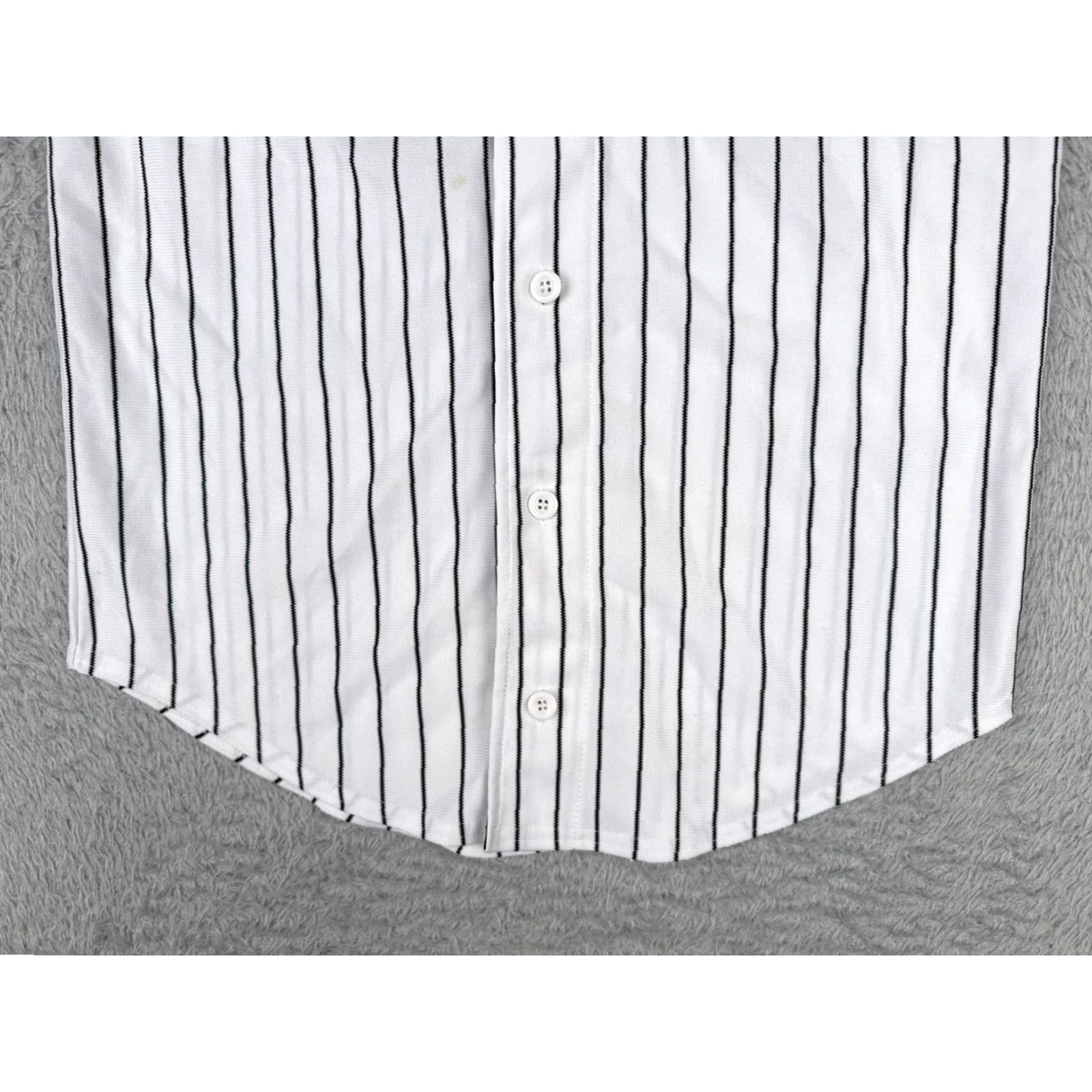 Vintage VINTAGE Teamwork Athletic White Pinstripe Button-Up Jersey Mens Medium Short Sleeve Casual 90s Hip Hop Music Size US M / EU 48-50 / 2 - 5 Thumbnail