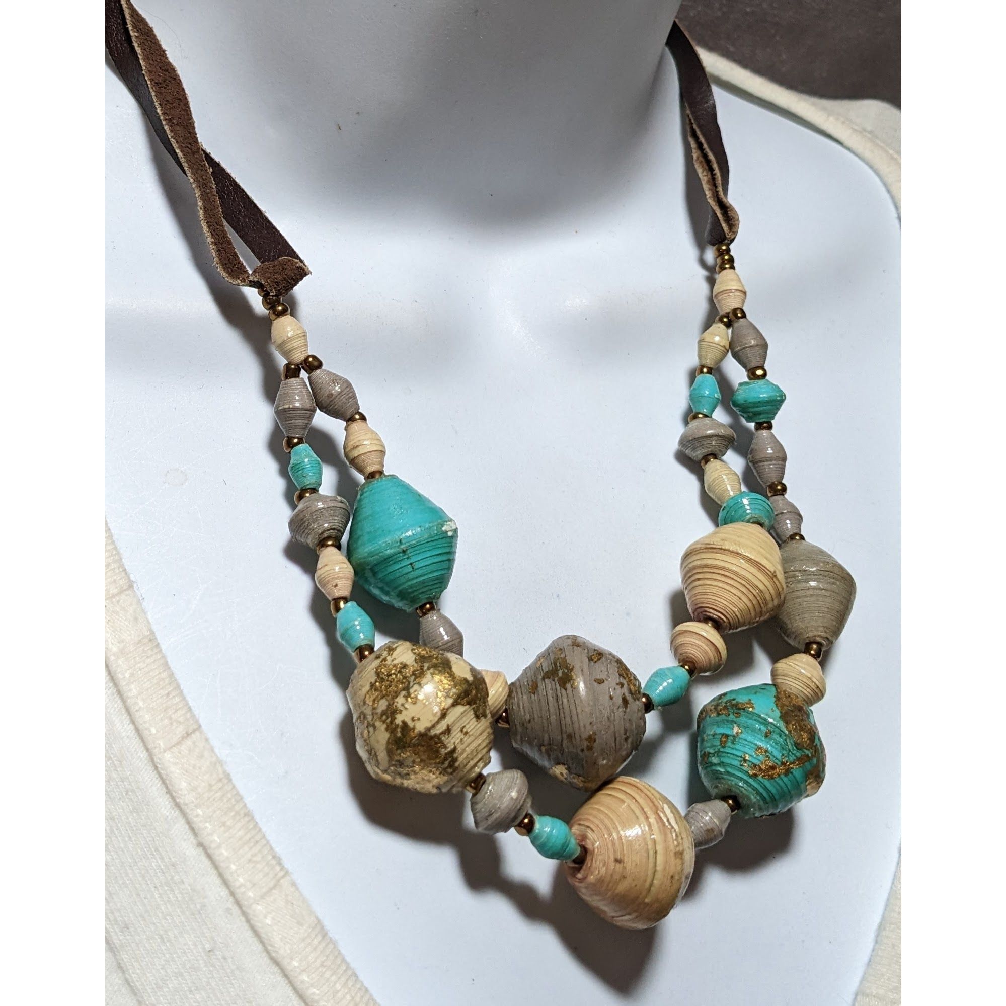 Other Bohemian Beaded Gold Flake Necklace Size ONE SIZE - 6 Thumbnail
