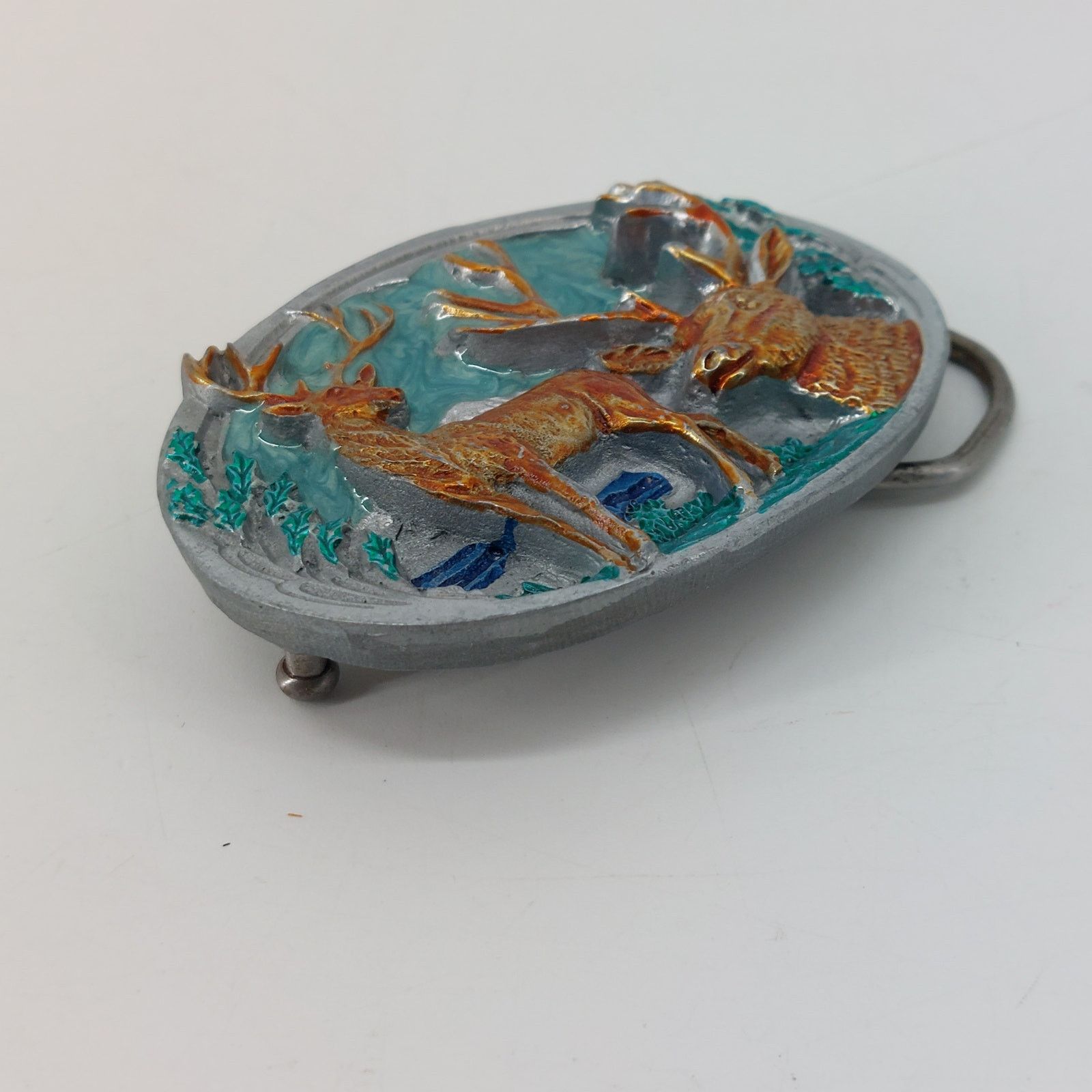 Other Vtg Hunting Dress Belt Buckle Buck Deer Stag Hunter Mountain Size ONE SIZE - 10 Thumbnail