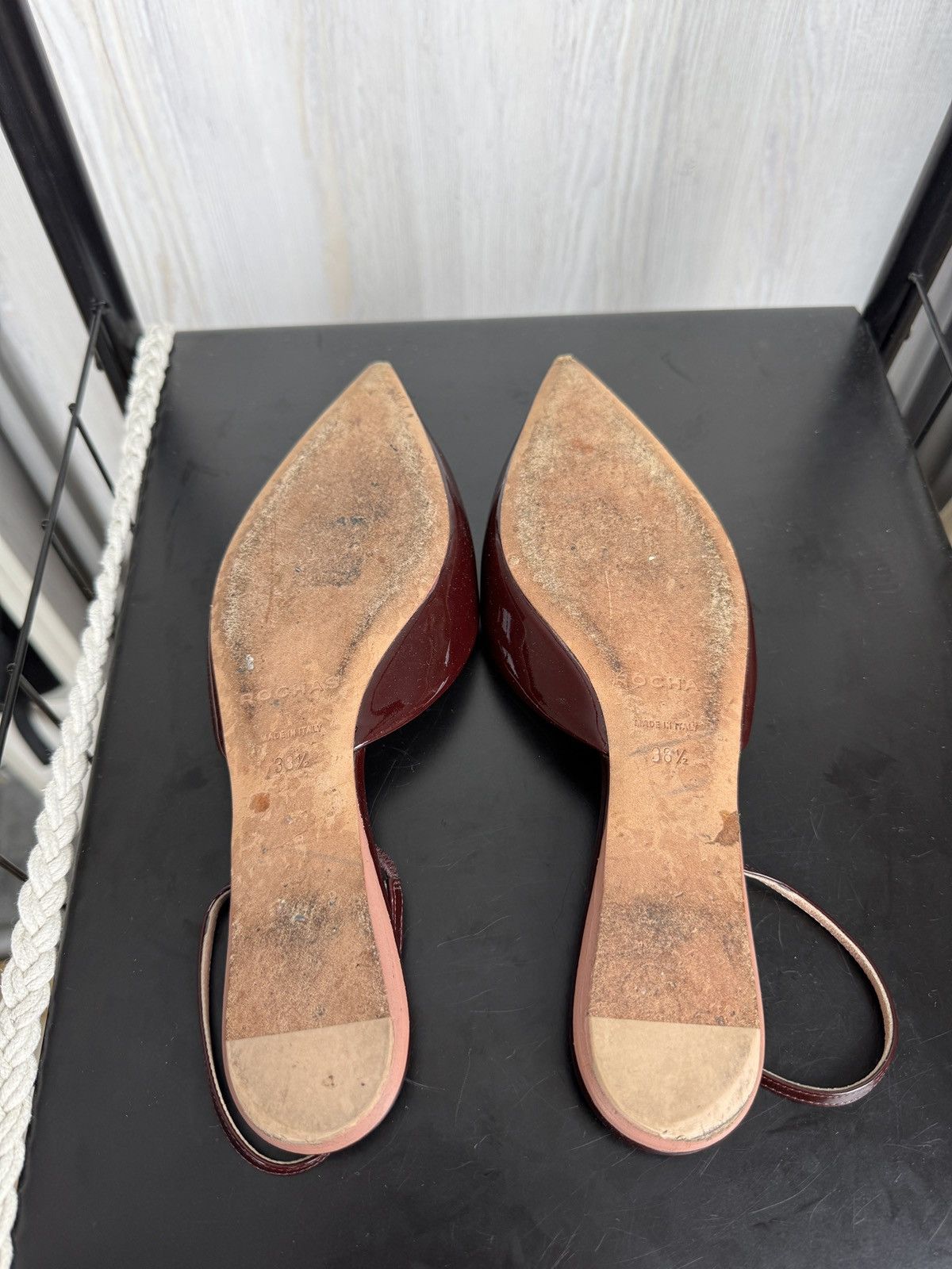 Rochas Rochas patent leather burgundy flats ballets mules w box Size US 8.5 / IT 38.5 - 14 Thumbnail