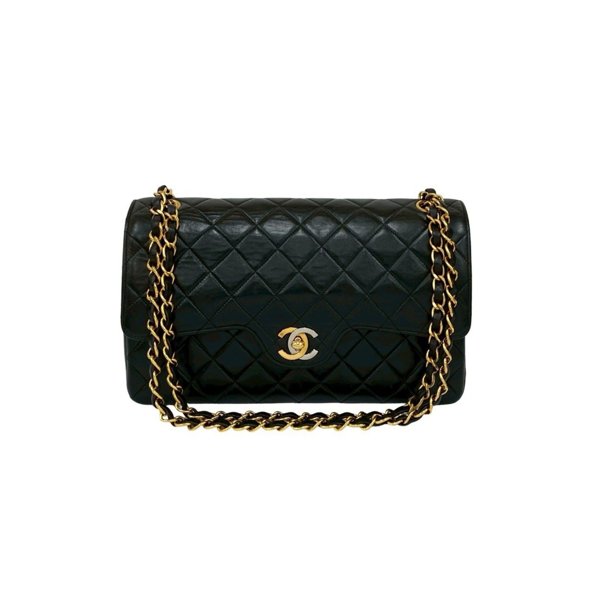CHANEL Matelasse Paris Limited Edition Coco Double Flap Lambskin Leather Chain Shoulder Bag 32107