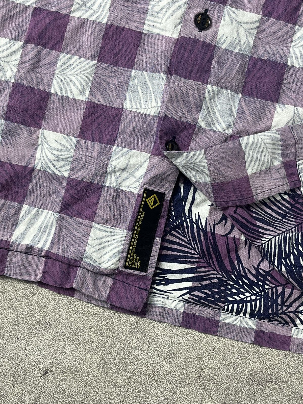 FrizmWORKS × Japanese Brand × Uniform Bridge Frizmworks aloha half shirt checked palm violet shirt Size US XL / EU 56 / 4 - 6 Thumbnail