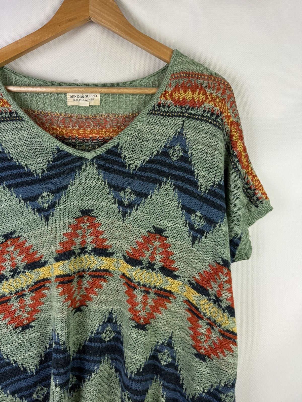 Denim & Supply Ralph Lauren Ralph Lauren Aztec Southwest Pattern Short Sleeve Sweater Size XS / US 0-2 / IT 36-38 - 5 Thumbnail