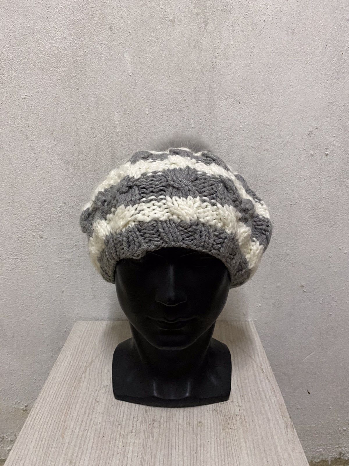 Japanese Brand × Vintage LDS Crochet Stripe Design Beanie Hat Size ONE SIZE - 2 Thumbnail