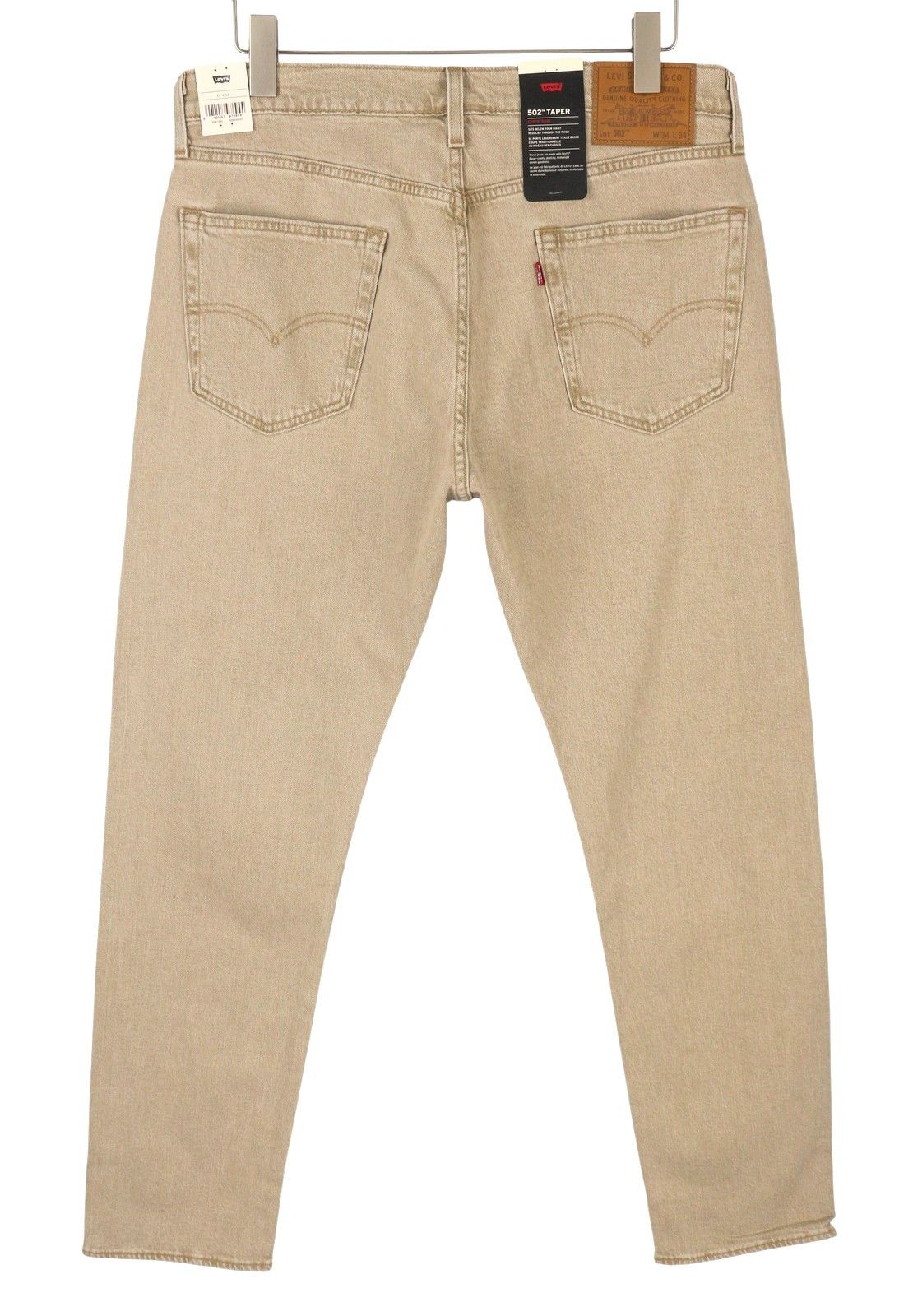 Levi's 502 W34/L34 Beige Big E Taper Zip Jeans 87079 Size US 34 / EU 50 - 2 Thumbnail