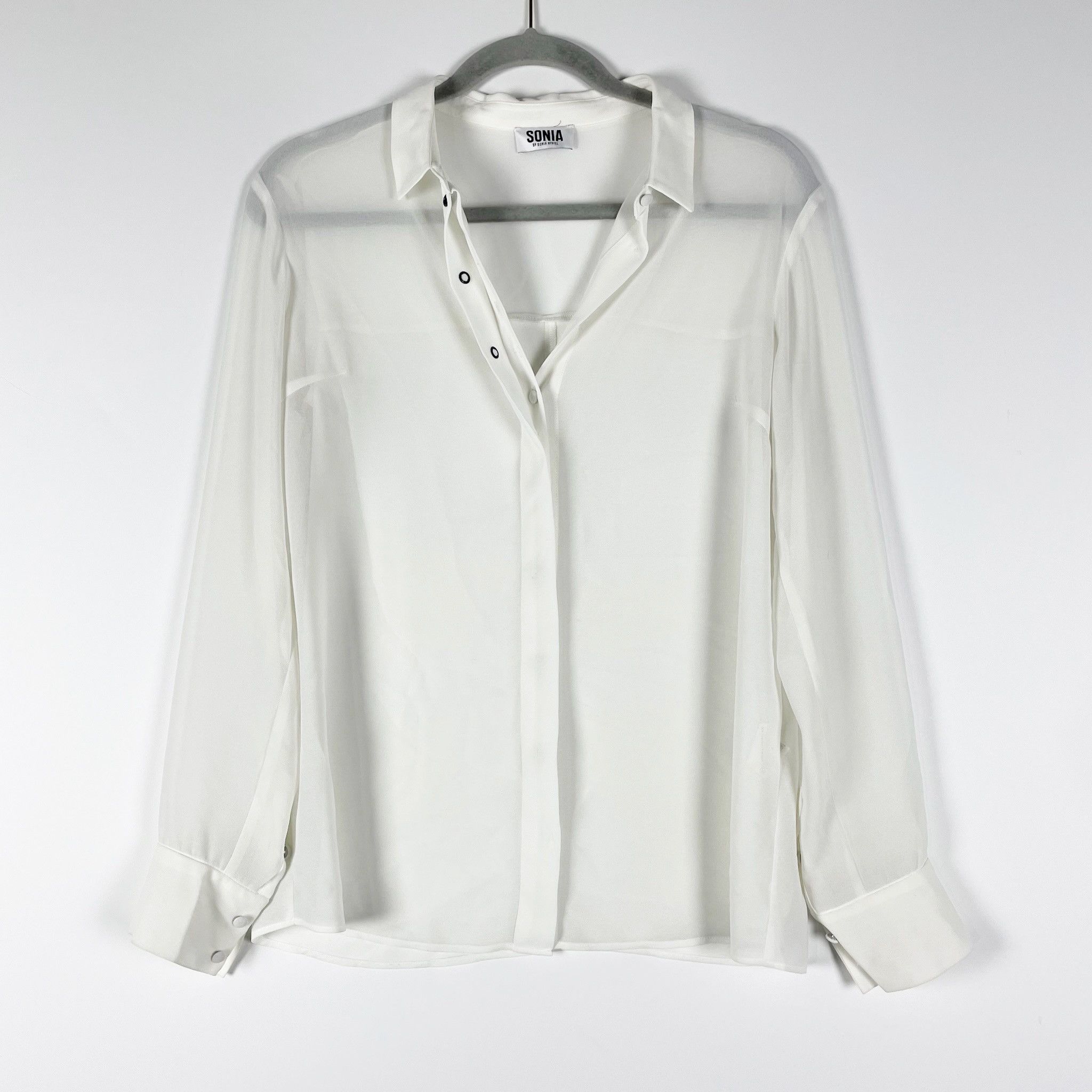 Sonia Rykiel SONIA Sonia Rykiel Chiffon Semi Sher Collared Size XS / US 0-2 / IT 36-38 - 1 Thumbnail