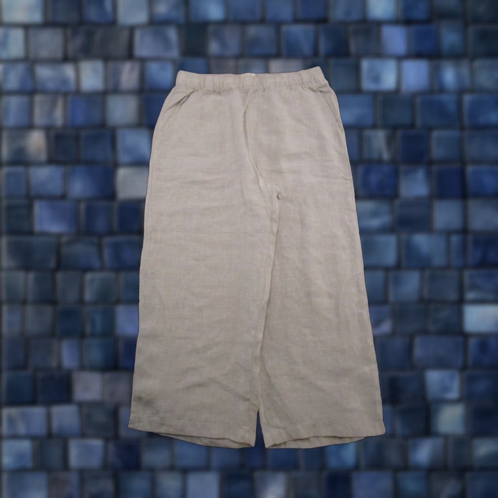 Cynthia Rowley Cynthia Rowley Pants Wide Leg Elastic Waist Linen Beige 100% Linen Size L Beach Womens Fashion Spring Summer Fall Wide-Leg Jeans? Size 36" / US 14 / IT 50 - 1 Thumbnail